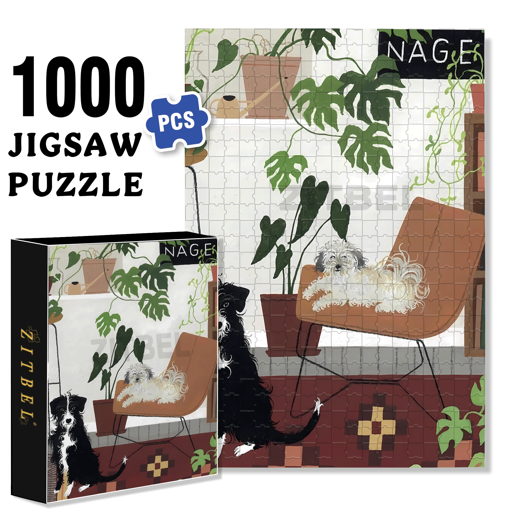 Curly Haired Friend 500pcs/1000pcs Jigsaw Puzzle, Scratch-Resistant, Interactive Family Game & Brain-Boosting DIY Decor, Perfect for Halloween, Christmas & New Year Gifts, Family Puzzle Game