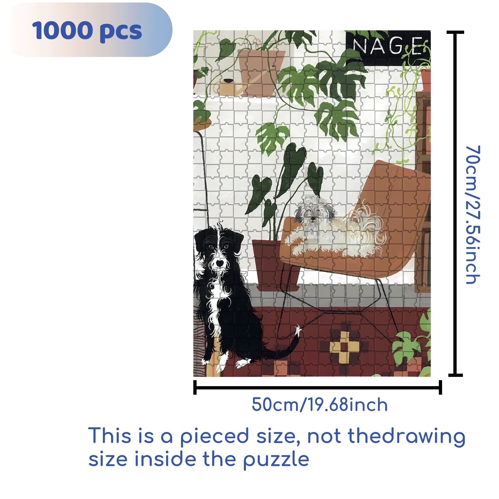 Curly Haired Friend 500pcs/1000pcs Jigsaw Puzzle, Scratch-Resistant, Interactive Family Game & Brain-Boosting DIY Decor, Perfect for Halloween, Christmas & New Year Gifts, Family Puzzle Game