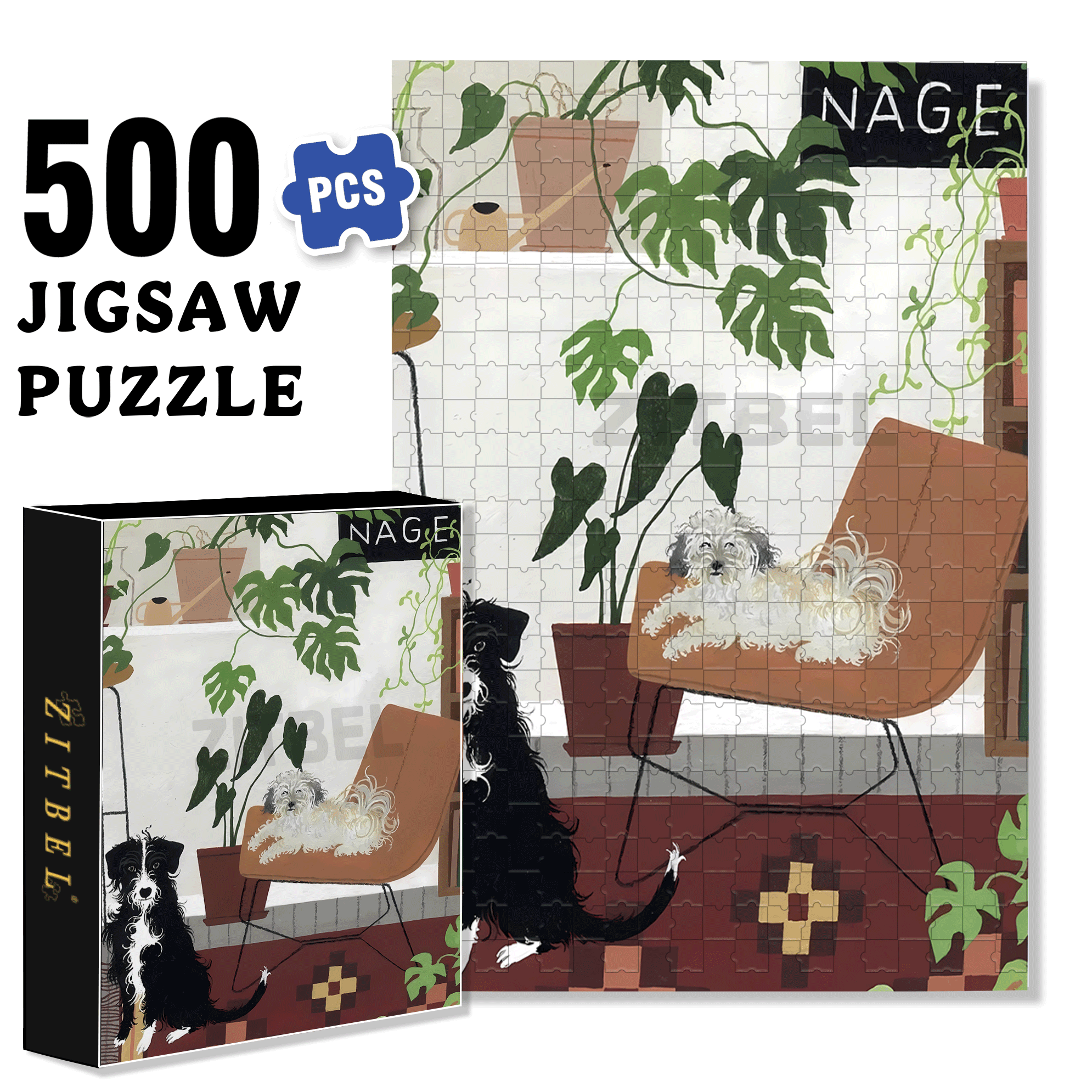 Curly Haired Friend 500pcs/1000pcs Jigsaw Puzzle, Scratch-Resistant, Interactive Family Game & Brain-Boosting DIY Decor, Perfect for Halloween, Christmas & New Year Gifts, Family Puzzle Game