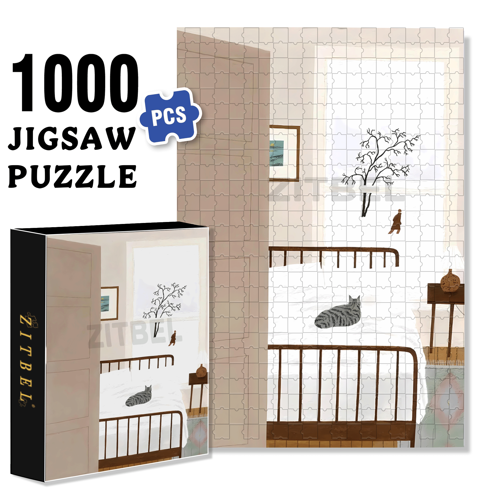 Enchanting Patterns 500pcs/1000pcs Jigsaw Puzzle, Scratch-Resistant, Interactive Family Game & Brain-Boosting DIY Decor, Perfect for Halloween, Christmas & New Year Gifts, Family Puzzle Game