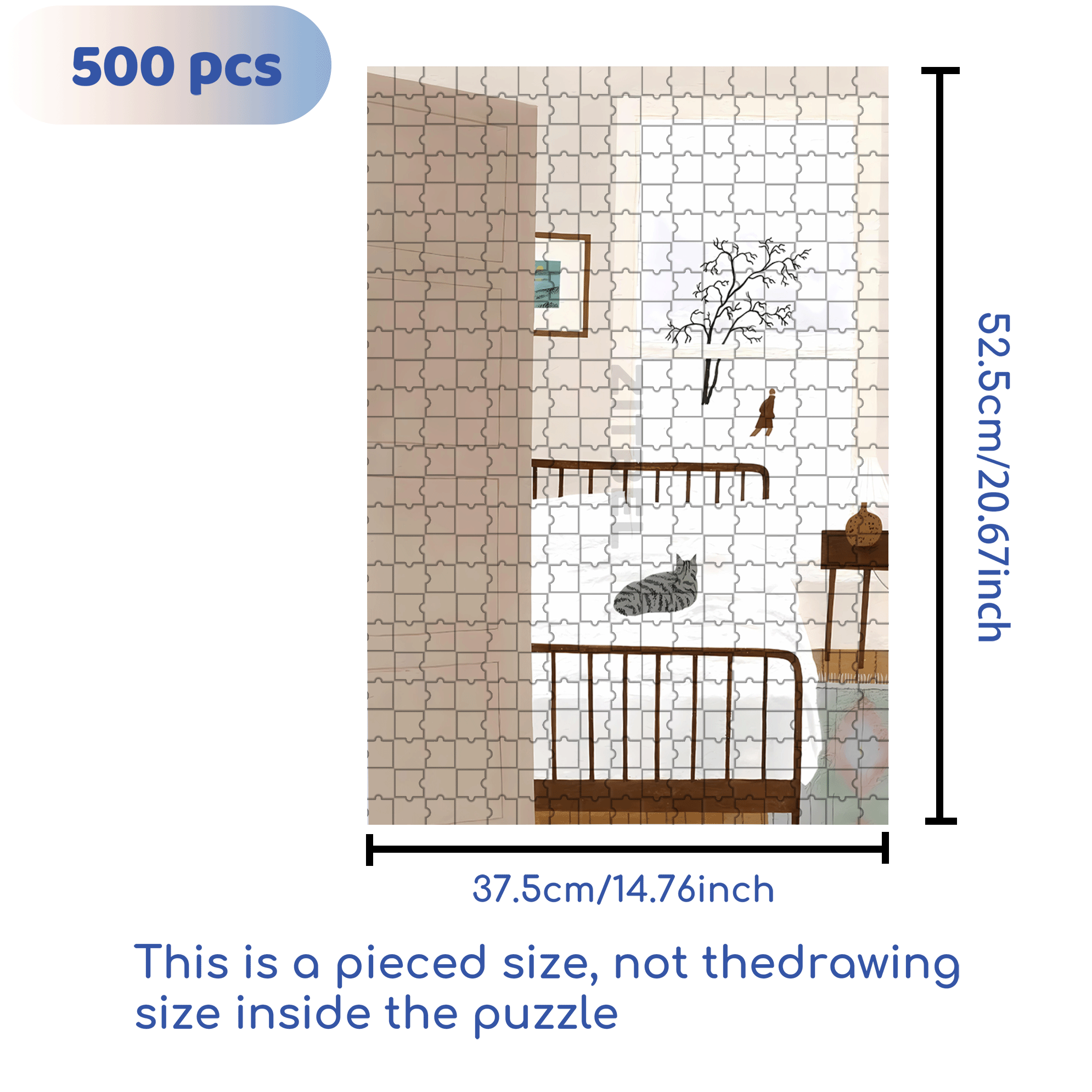 Enchanting Patterns 500pcs/1000pcs Jigsaw Puzzle, Scratch-Resistant, Interactive Family Game & Brain-Boosting DIY Decor, Perfect for Halloween, Christmas & New Year Gifts, Family Puzzle Game