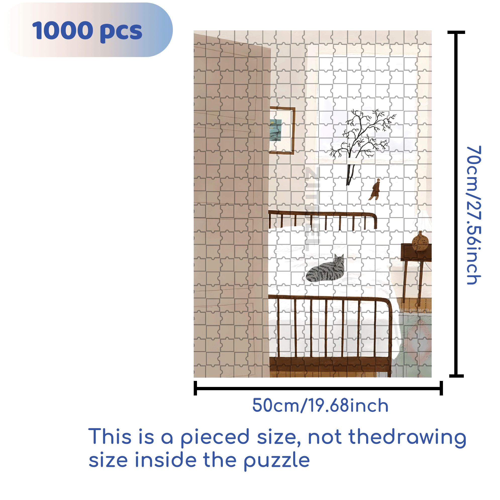 Enchanting Patterns 500pcs/1000pcs Jigsaw Puzzle, Scratch-Resistant, Interactive Family Game & Brain-Boosting DIY Decor, Perfect for Halloween, Christmas & New Year Gifts, Family Puzzle Game