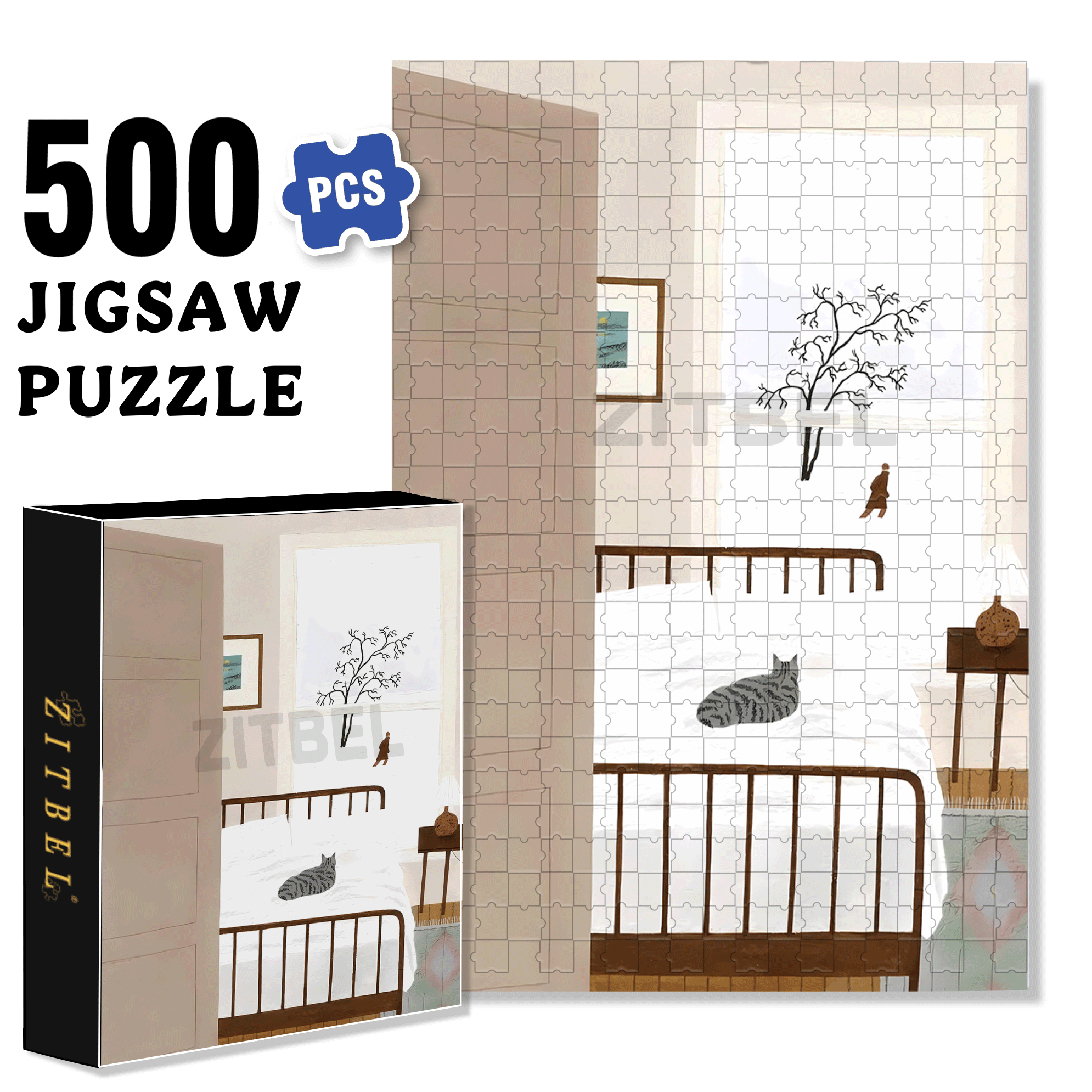 Enchanting Patterns 500pcs/1000pcs Jigsaw Puzzle, Scratch-Resistant, Interactive Family Game & Brain-Boosting DIY Decor, Perfect for Halloween, Christmas & New Year Gifts, Family Puzzle Game