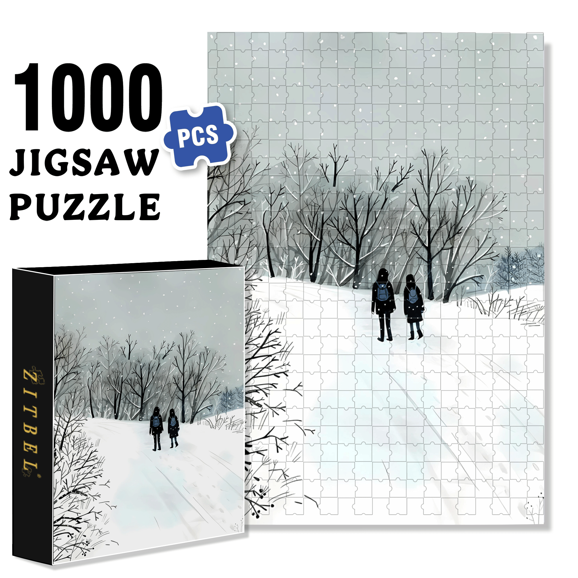 Fearless Of The Cold 500pcs/1000pcs Jigsaw Puzzle, Scratch-Resistant, Interactive Family Game & Brain-Boosting DIY Decor, Perfect for Halloween, Christmas & New Year Gifts, Family Puzzle Game