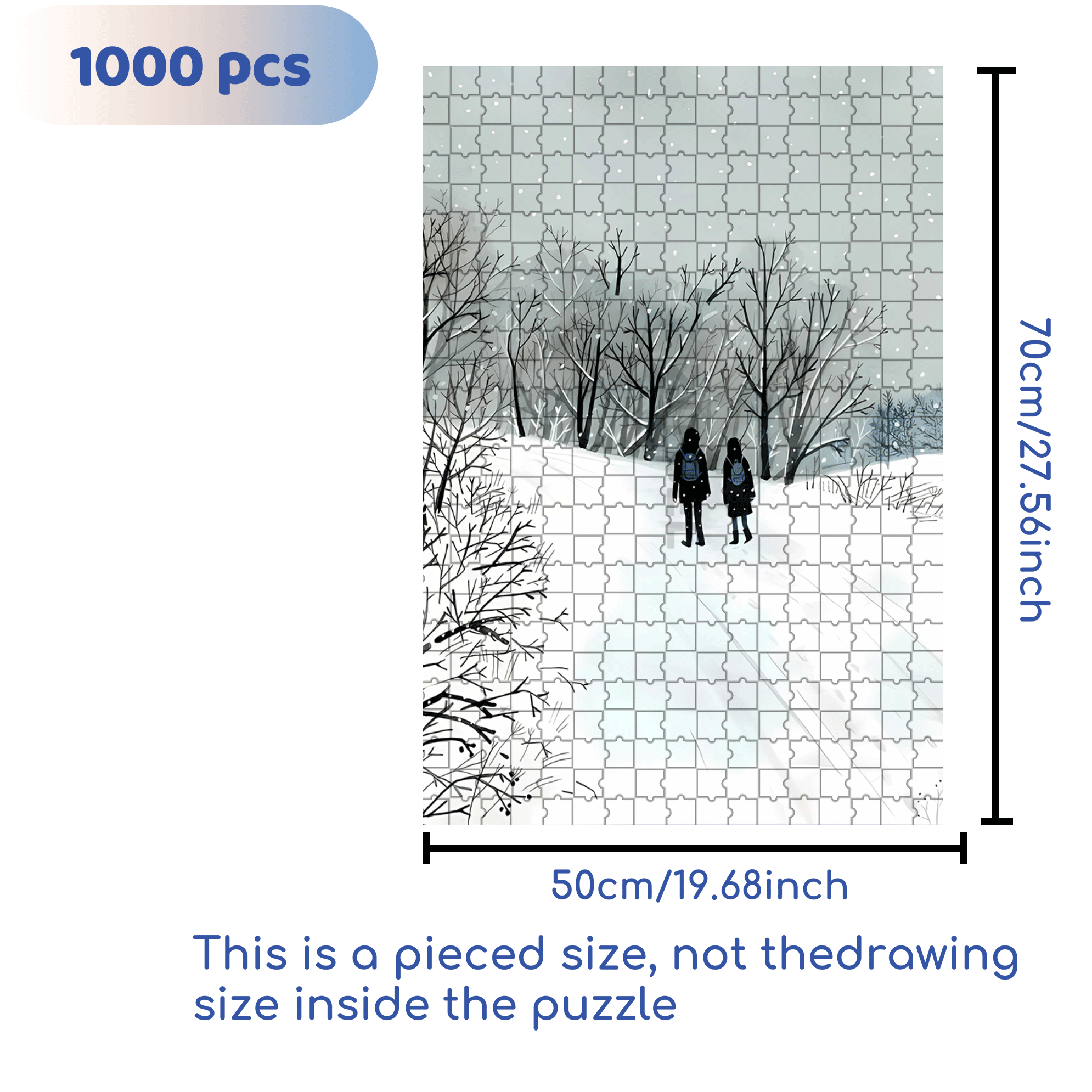 Fearless Of The Cold 500pcs/1000pcs Jigsaw Puzzle, Scratch-Resistant, Interactive Family Game & Brain-Boosting DIY Decor, Perfect for Halloween, Christmas & New Year Gifts, Family Puzzle Game
