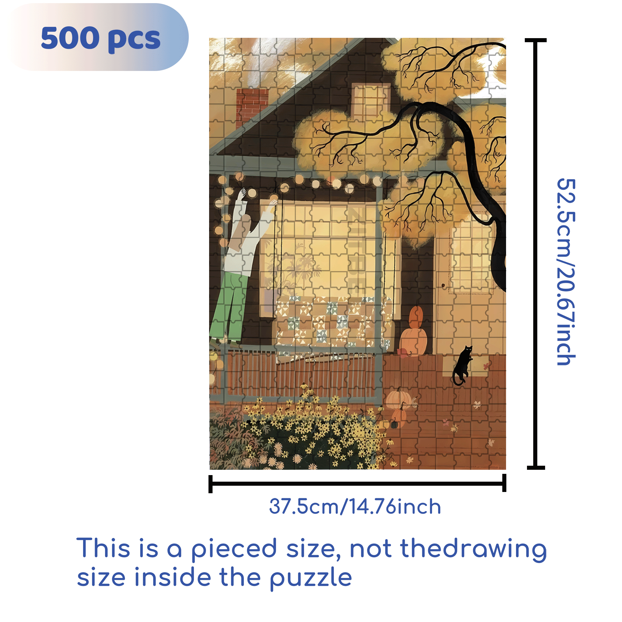 Festival Decoration 500pcs/1000pcs Jigsaw Puzzle, Scratch-Resistant, Interactive Family Game & Brain-Boosting DIY Decor, Perfect for Halloween, Christmas & New Year Gifts, Family Puzzle Game