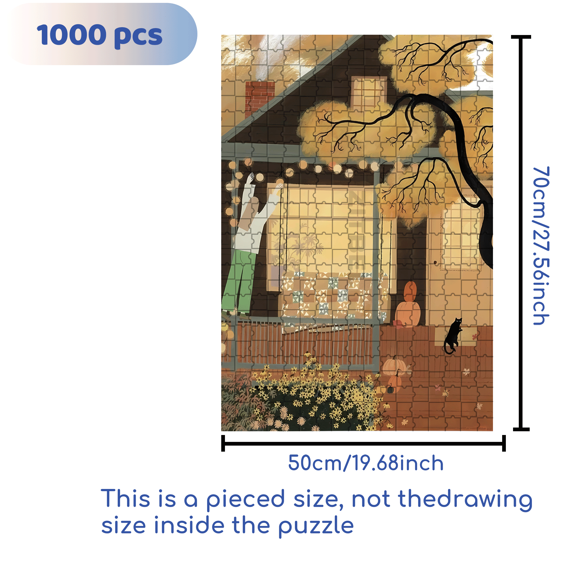 Festival Decoration 500pcs/1000pcs Jigsaw Puzzle, Scratch-Resistant, Interactive Family Game & Brain-Boosting DIY Decor, Perfect for Halloween, Christmas & New Year Gifts, Family Puzzle Game