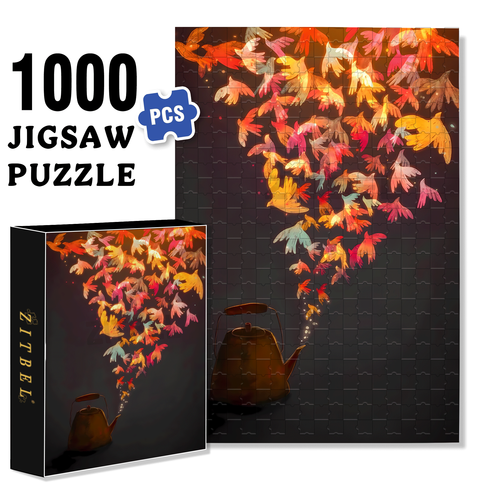 Inspiration Fragments 4 500pcs/1000pcs Jigsaw Puzzle, Scratch-Resistant, Interactive Family Game & Brain-Boosting DIY Decor, Perfect for Halloween, Christmas & New Year Gifts, Family Puzzle Game
