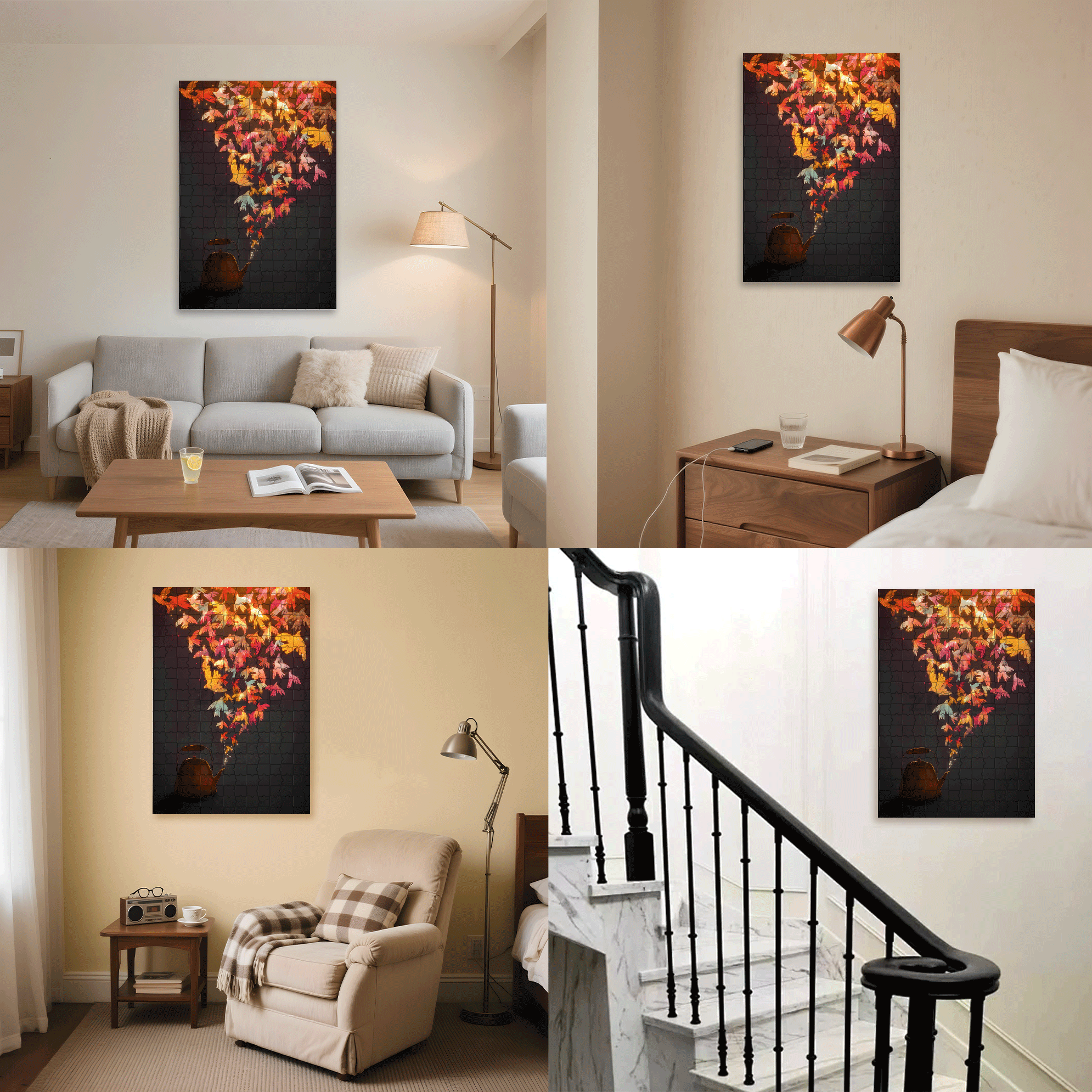 Inspiration Fragments 4 500pcs/1000pcs Jigsaw Puzzle, Scratch-Resistant, Interactive Family Game & Brain-Boosting DIY Decor, Perfect for Halloween, Christmas & New Year Gifts, Family Puzzle Game