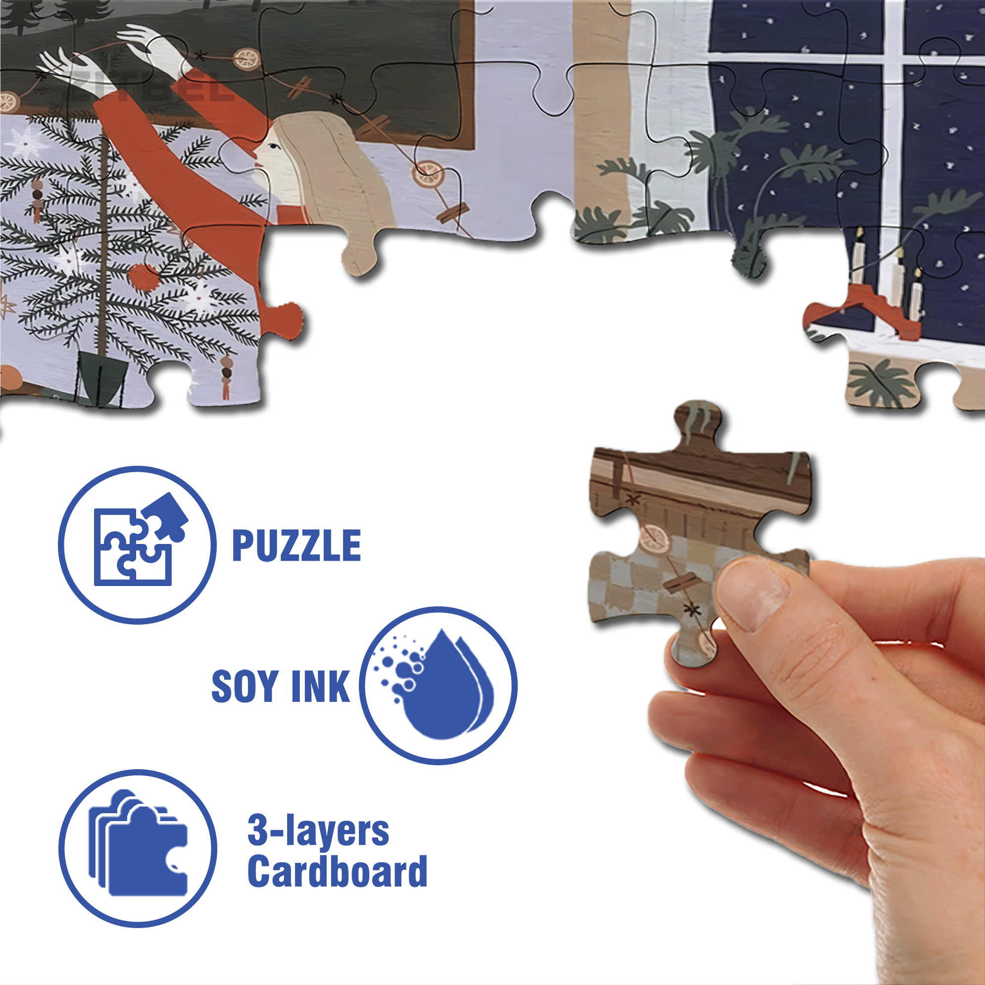 Let Me Take A Look 2 500pcs/1000pcs Jigsaw Puzzle, Scratch-Resistant, Interactive Family Game & Brain-Boosting DIY Decor, Perfect for Halloween, Christmas & New Year Gifts, Family Puzzle Game