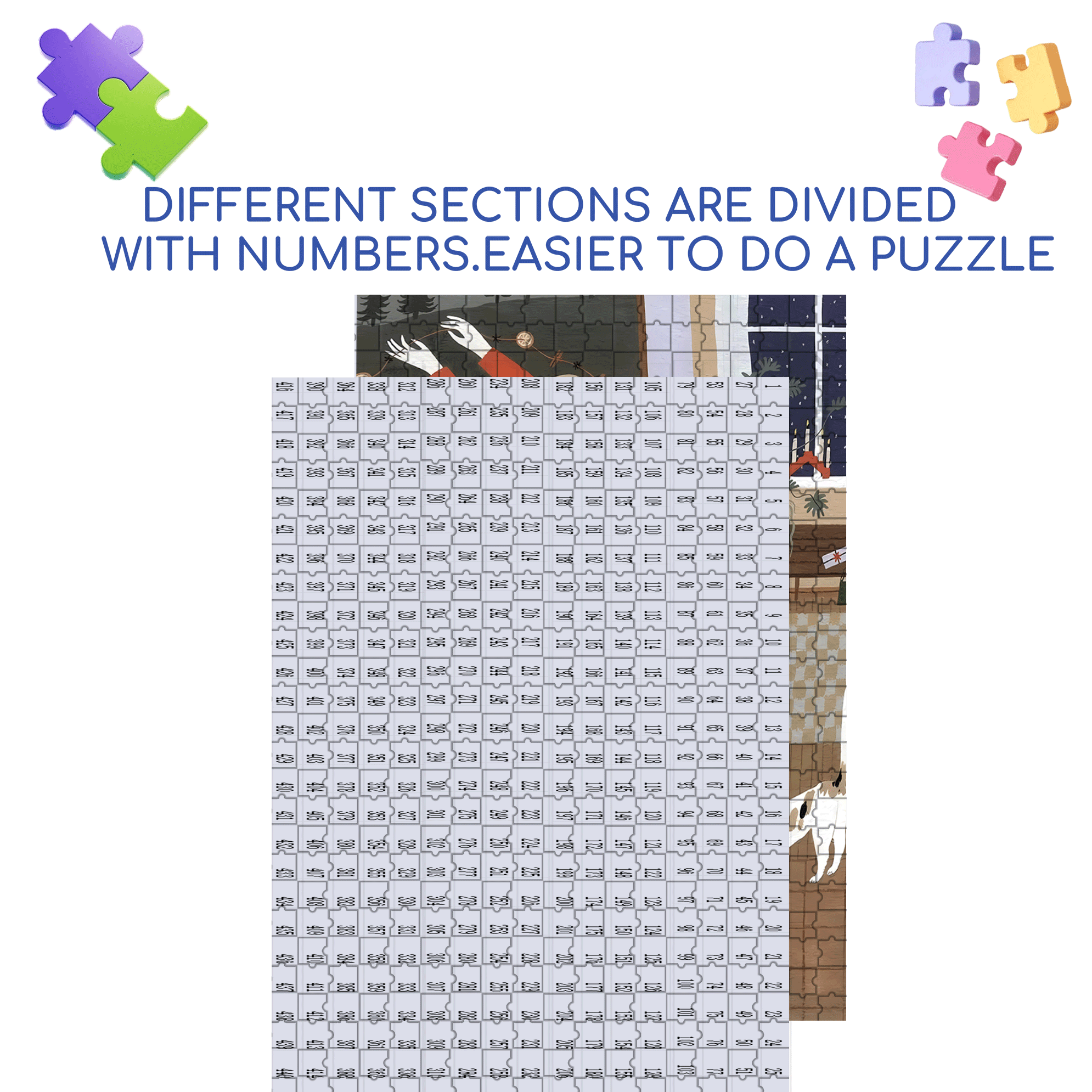 Let Me Take A Look 2 500pcs/1000pcs Jigsaw Puzzle, Scratch-Resistant, Interactive Family Game & Brain-Boosting DIY Decor, Perfect for Halloween, Christmas & New Year Gifts, Family Puzzle Game