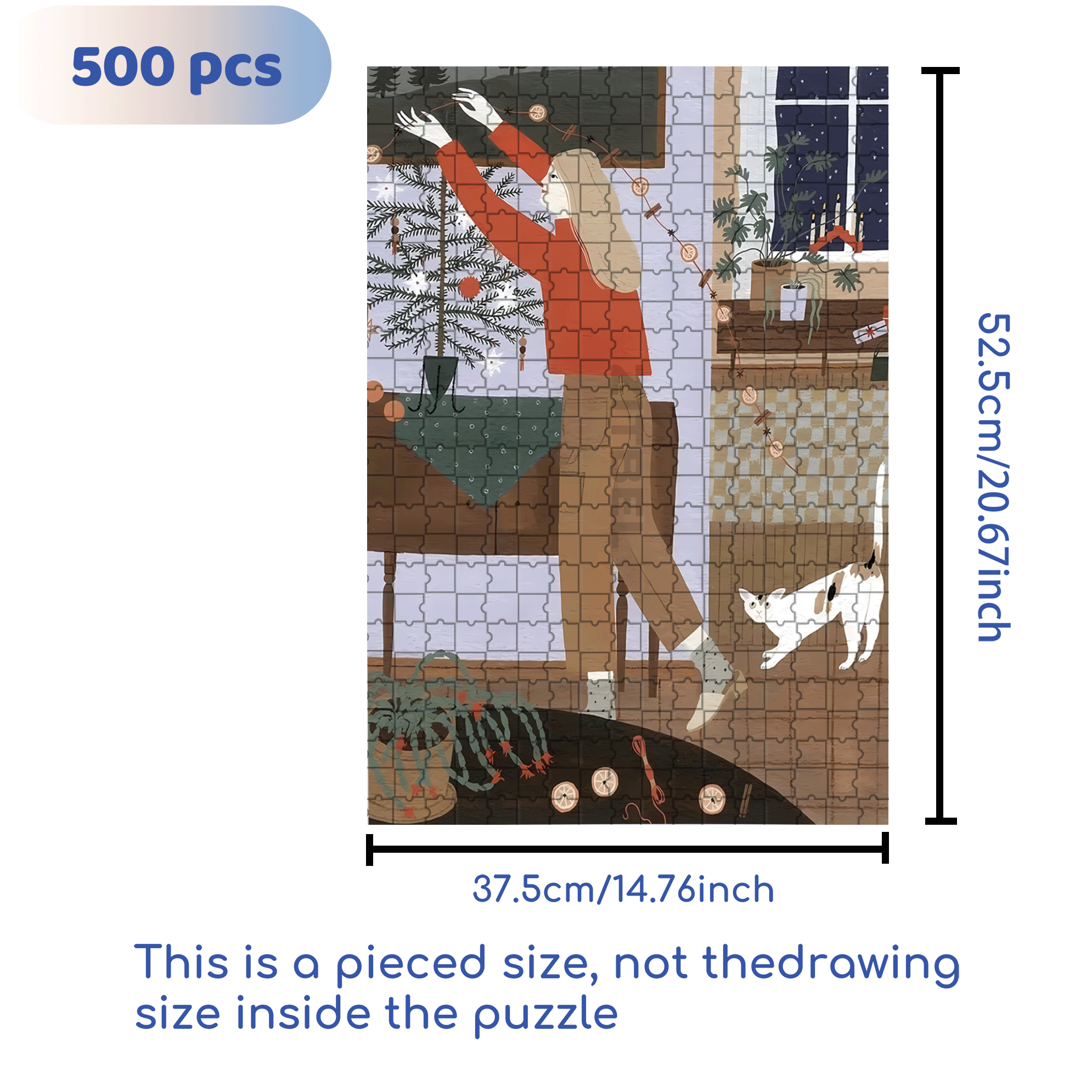 Let Me Take A Look 2 500pcs/1000pcs Jigsaw Puzzle, Scratch-Resistant, Interactive Family Game & Brain-Boosting DIY Decor, Perfect for Halloween, Christmas & New Year Gifts, Family Puzzle Game