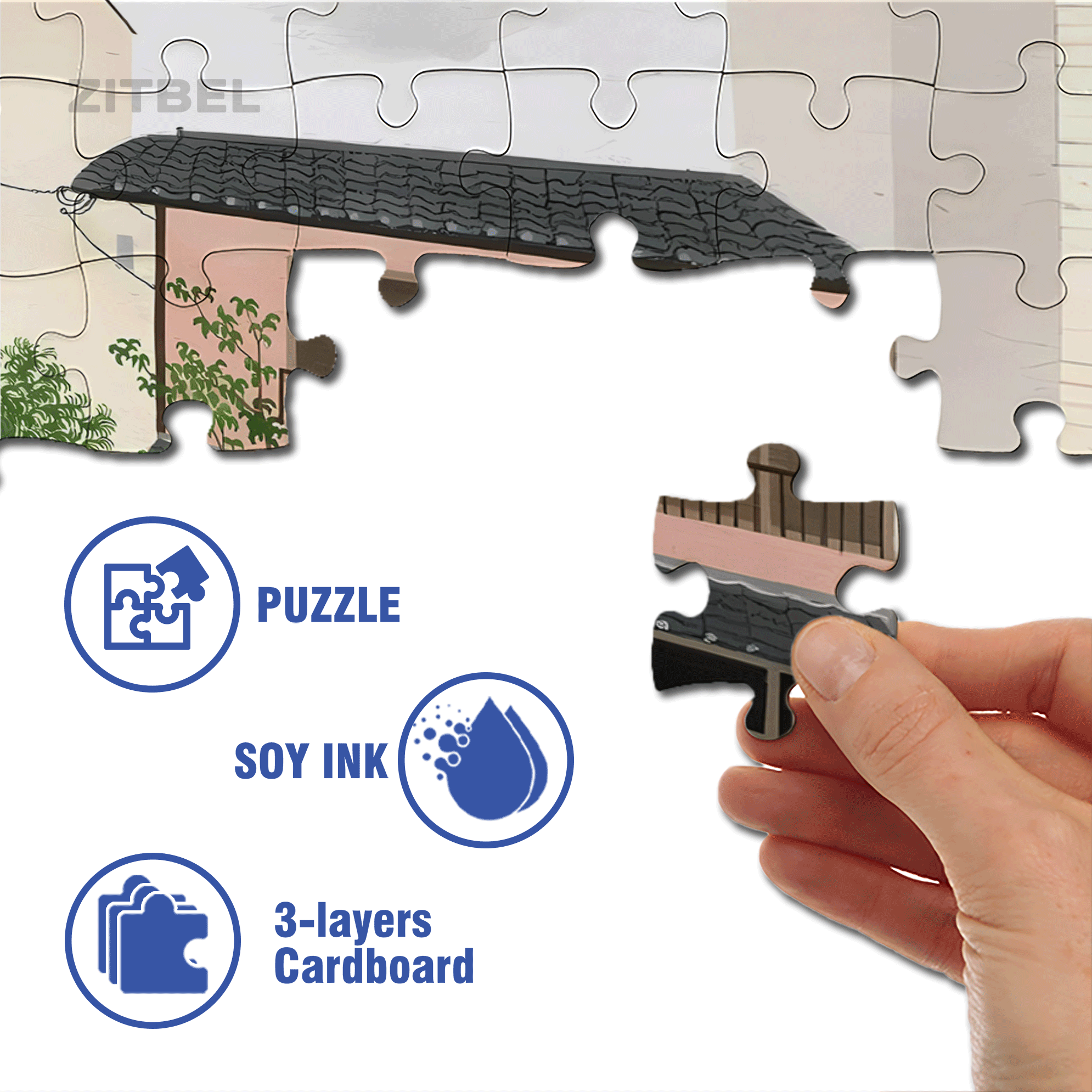 Let's Be Friends 500pcs/1000pcs Jigsaw Puzzle, Scratch-Resistant, Interactive Family Game & Brain-Boosting DIY Decor, Perfect for Halloween, Christmas & New Year Gifts, Family Puzzle Game