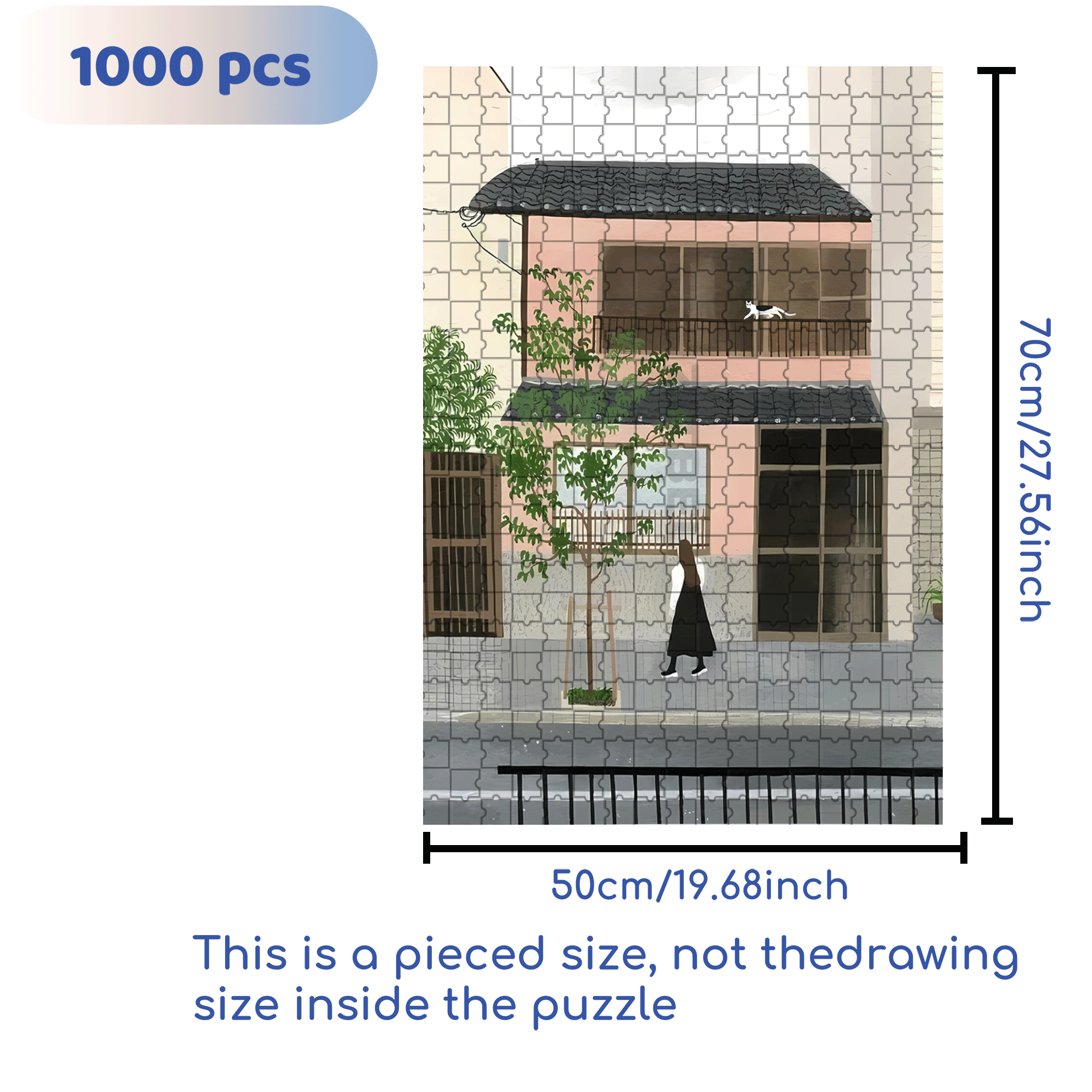 Let's Be Friends 500pcs/1000pcs Jigsaw Puzzle, Scratch-Resistant, Interactive Family Game & Brain-Boosting DIY Decor, Perfect for Halloween, Christmas & New Year Gifts, Family Puzzle Game