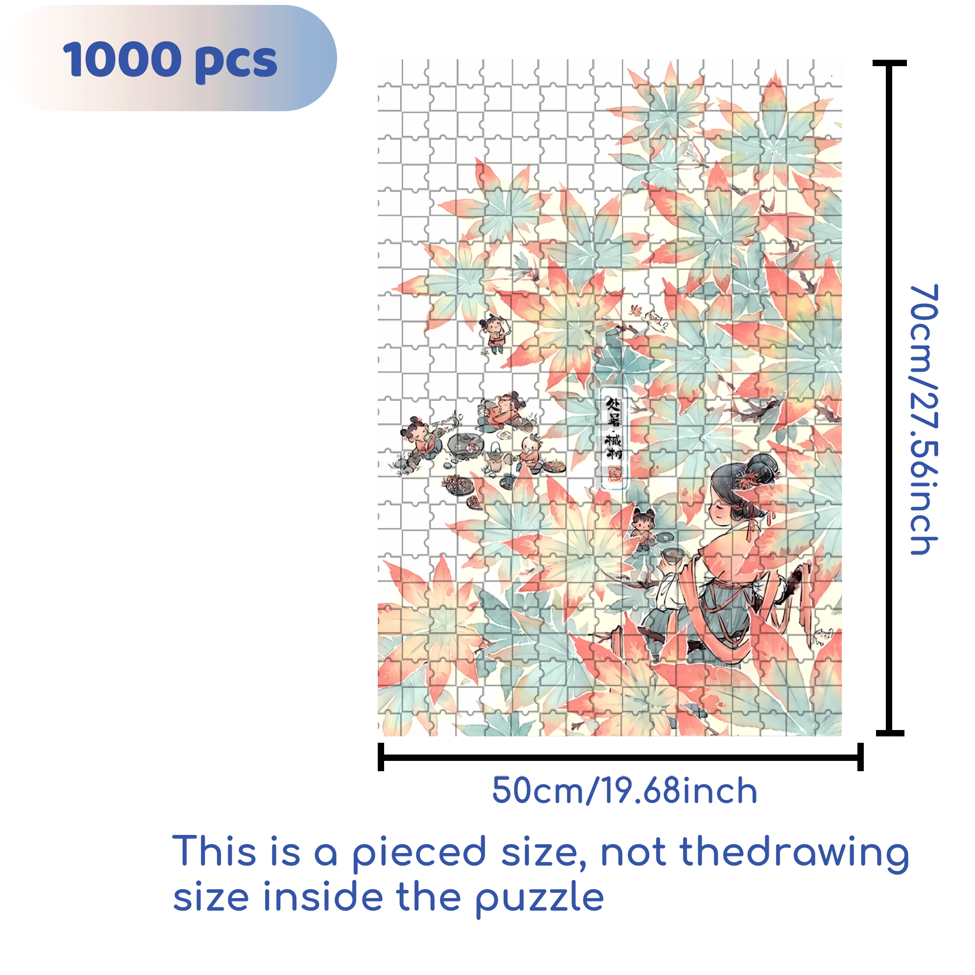 Maple 500pcs/1000pcs Jigsaw Puzzle, Scratch-Resistant, Interactive Family Game & Brain-Boosting DIY Decor, Perfect for Halloween, Christmas & New Year Gifts, Family Puzzle Game