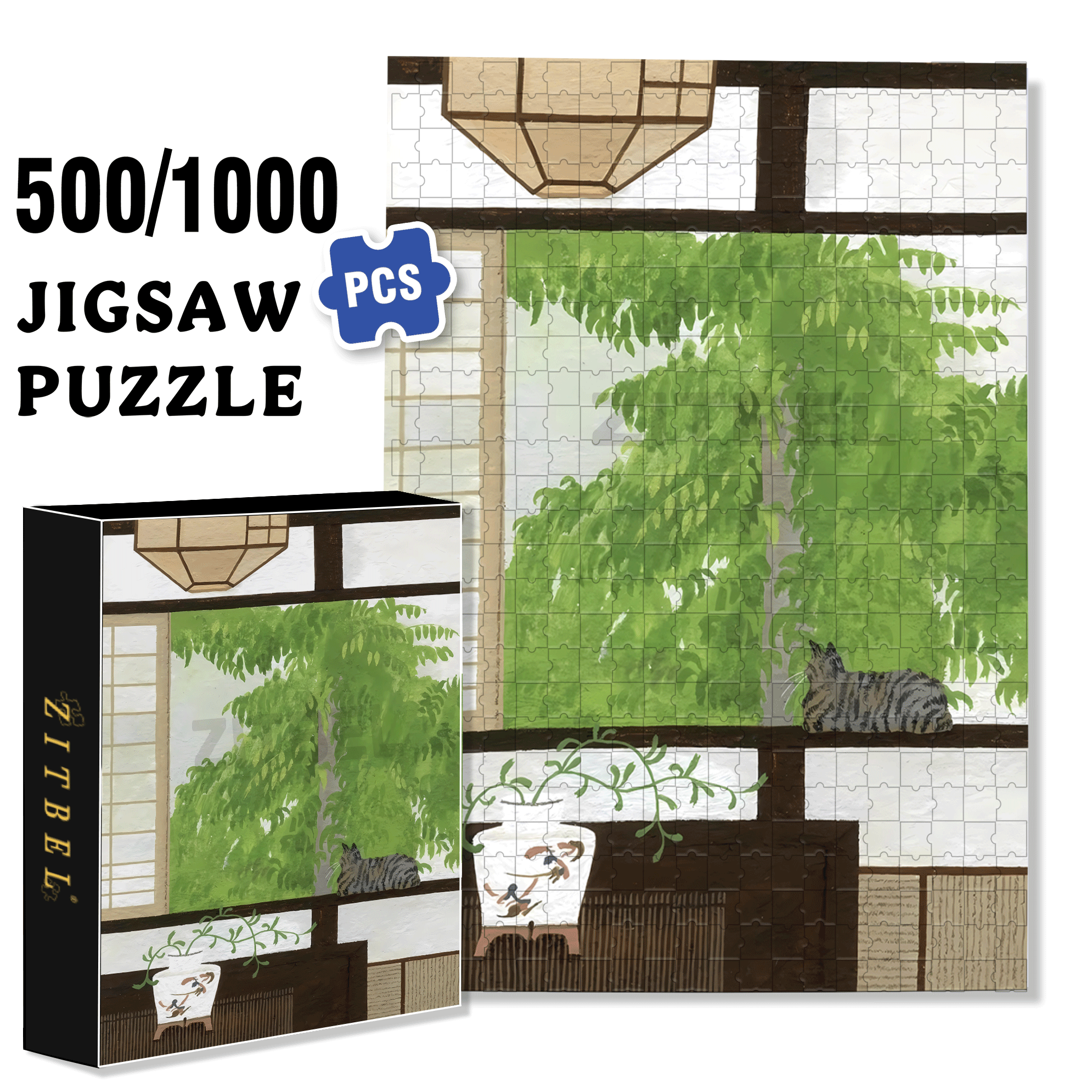 Minimalist Home 2 500pcs/1000pcs Jigsaw Puzzle, Scratch-Resistant, Interactive Family Game & Brain-Boosting DIY Decor, Perfect for Halloween, Christmas & New Year Gifts, Family Puzzle Game