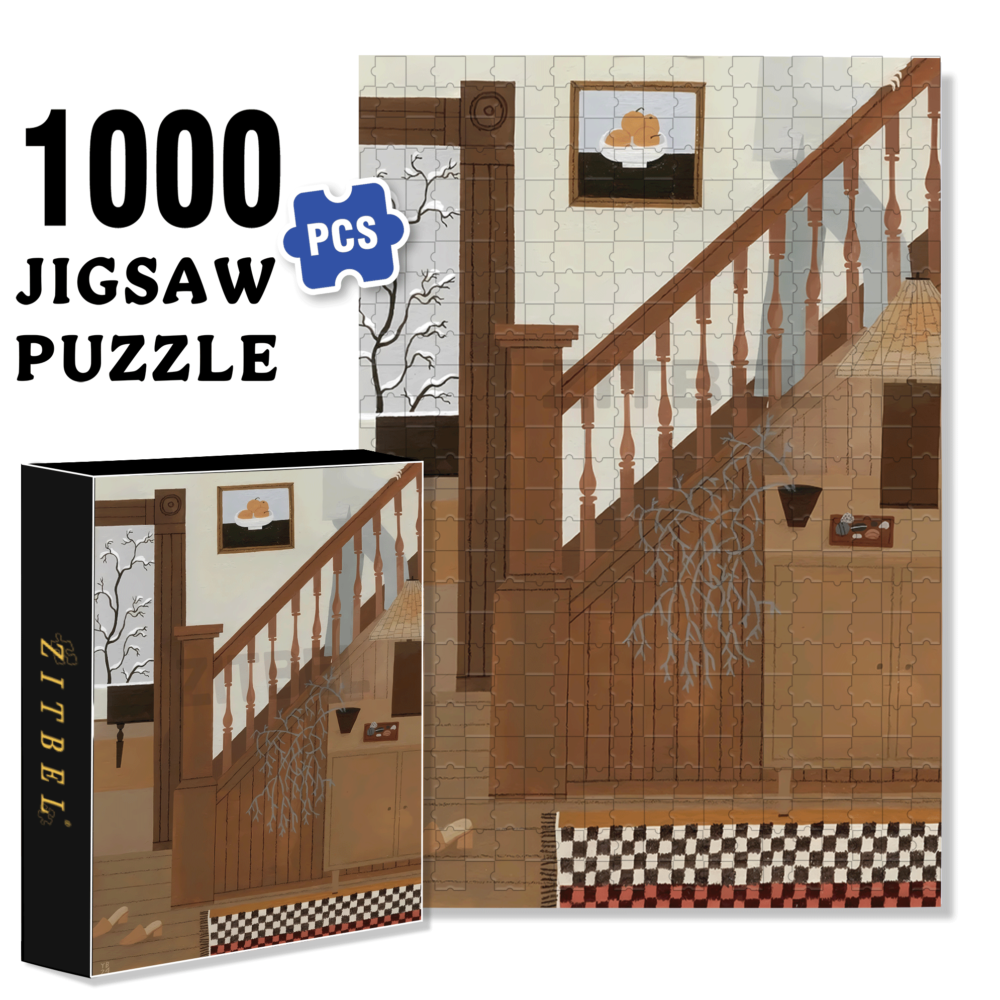 Minimalist Home 500pcs/1000pcs Jigsaw Puzzle, Scratch-Resistant, Interactive Family Game & Brain-Boosting DIY Decor, Perfect for Halloween, Christmas & New Year Gifts, Family Puzzle Game