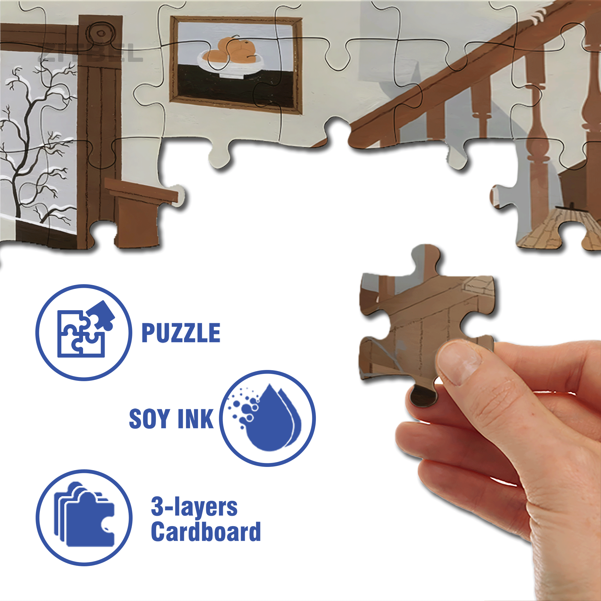 Minimalist Home 500pcs/1000pcs Jigsaw Puzzle, Scratch-Resistant, Interactive Family Game & Brain-Boosting DIY Decor, Perfect for Halloween, Christmas & New Year Gifts, Family Puzzle Game
