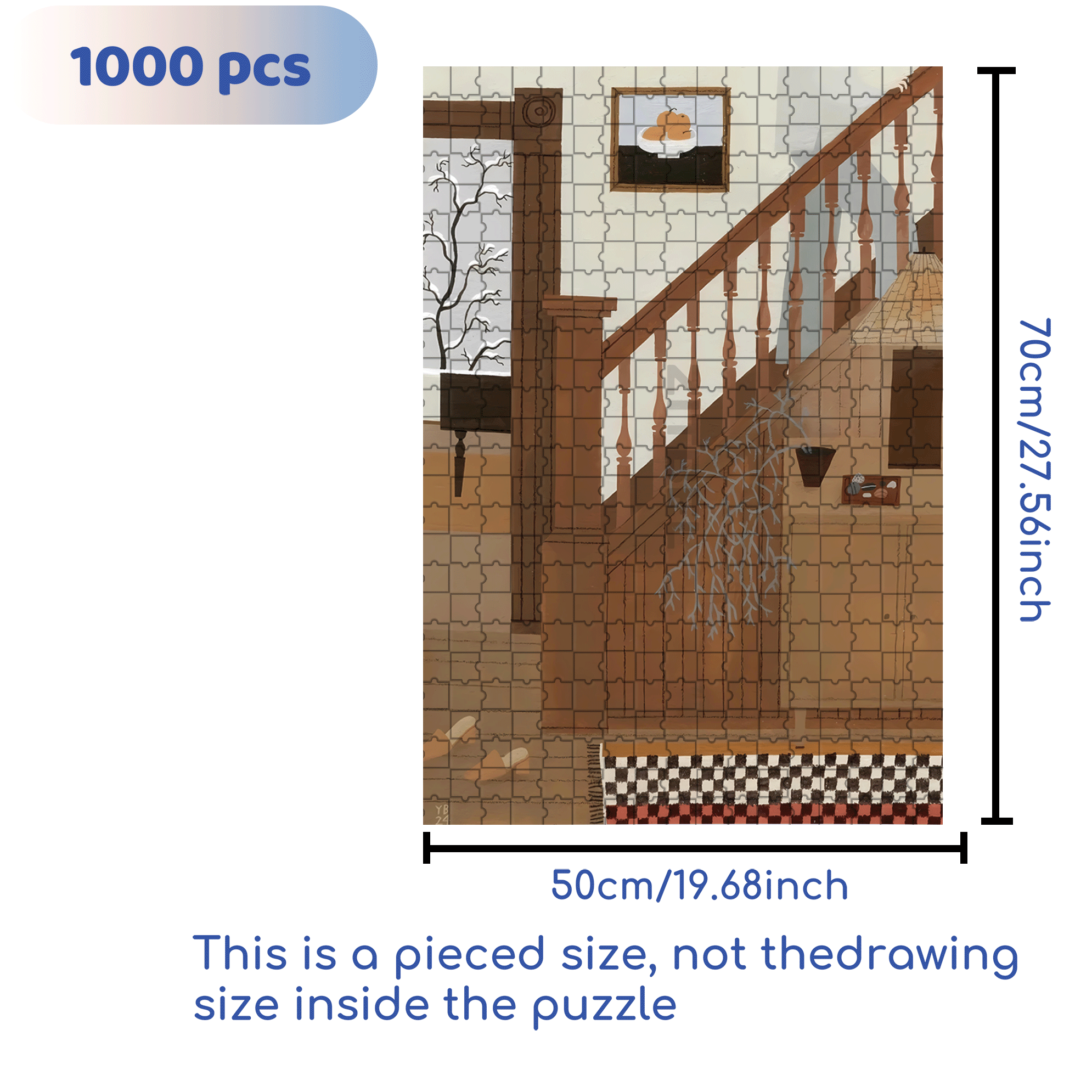 Minimalist Home 500pcs/1000pcs Jigsaw Puzzle, Scratch-Resistant, Interactive Family Game & Brain-Boosting DIY Decor, Perfect for Halloween, Christmas & New Year Gifts, Family Puzzle Game