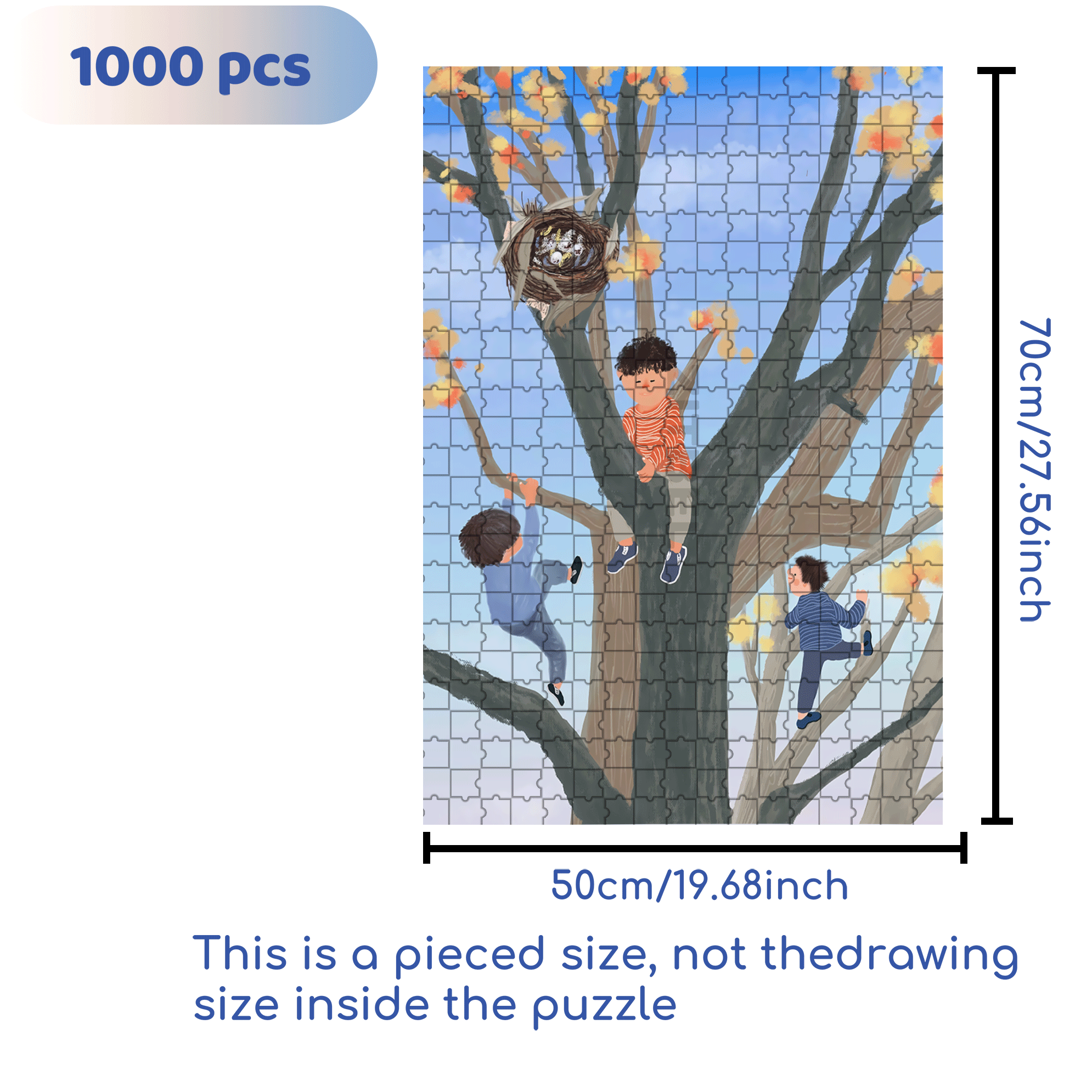 Mischievous Child 500pcs/1000pcs Jigsaw Puzzle, Scratch-Resistant, Interactive Family Game & Brain-Boosting DIY Decor, Perfect for Halloween, Christmas & New Year Gifts, Family Puzzle Game
