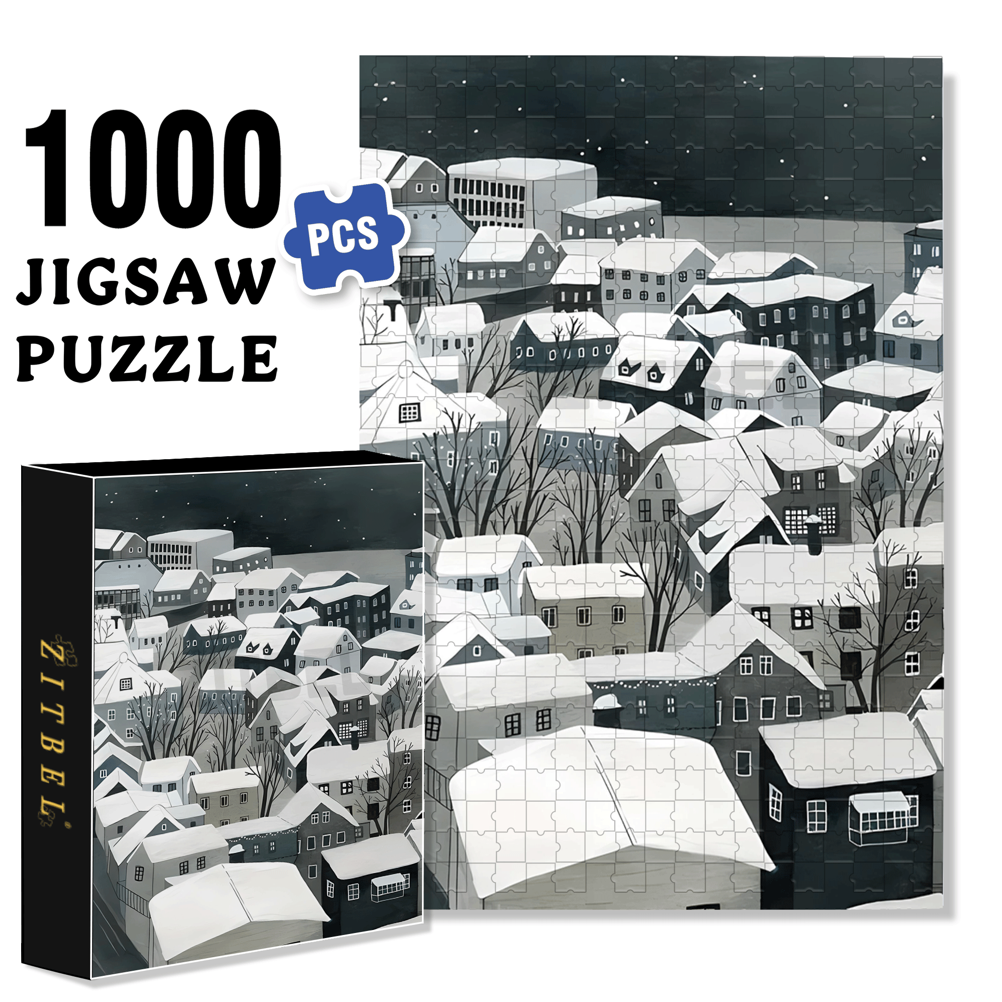 My Snow Country 2 500pcs/1000pcs Jigsaw Puzzle, Scratch-Resistant, Interactive Family Game & Brain-Boosting DIY Decor, Perfect for Halloween, Christmas & New Year Gifts, Family Puzzle Game