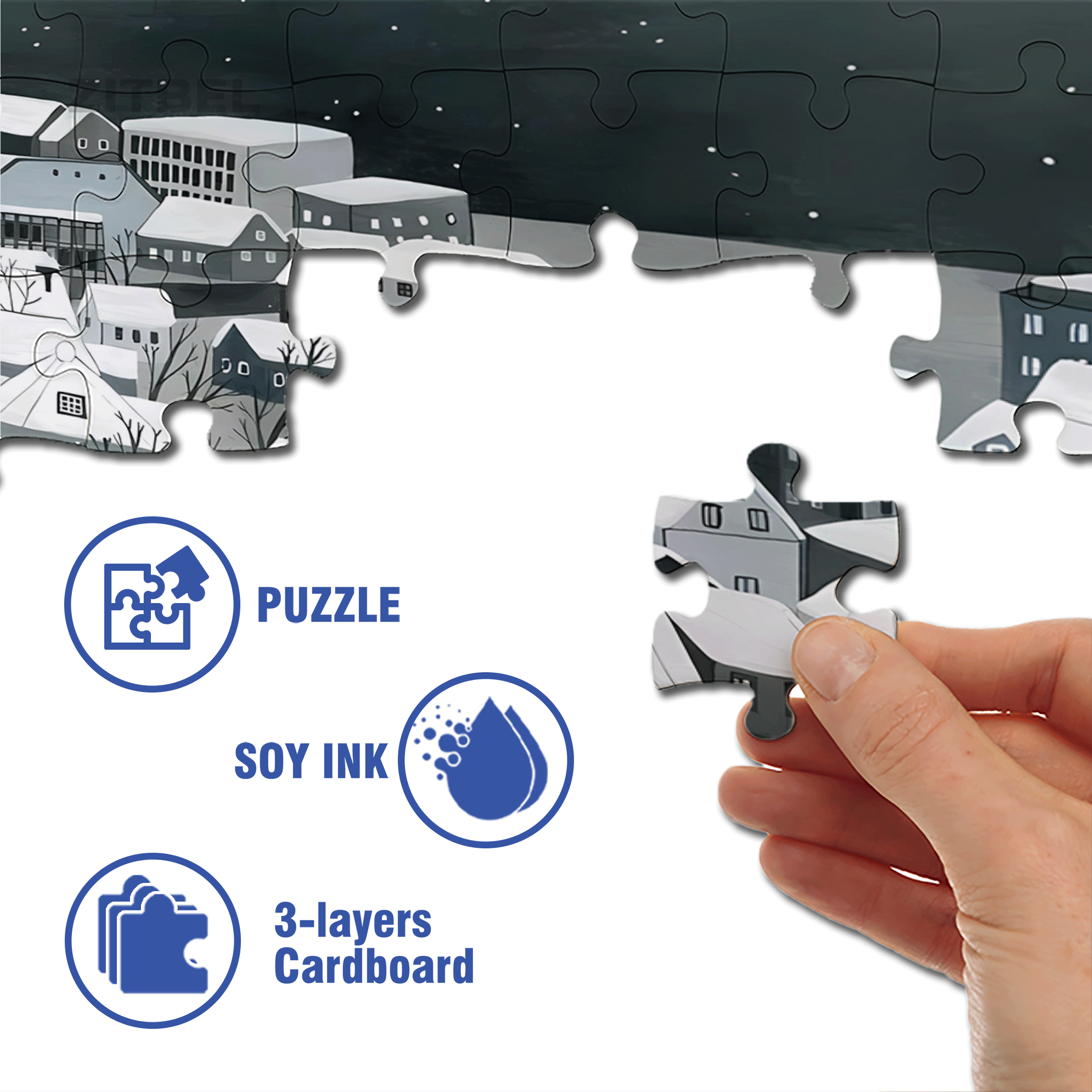 My Snow Country 2 500pcs/1000pcs Jigsaw Puzzle, Scratch-Resistant, Interactive Family Game & Brain-Boosting DIY Decor, Perfect for Halloween, Christmas & New Year Gifts, Family Puzzle Game