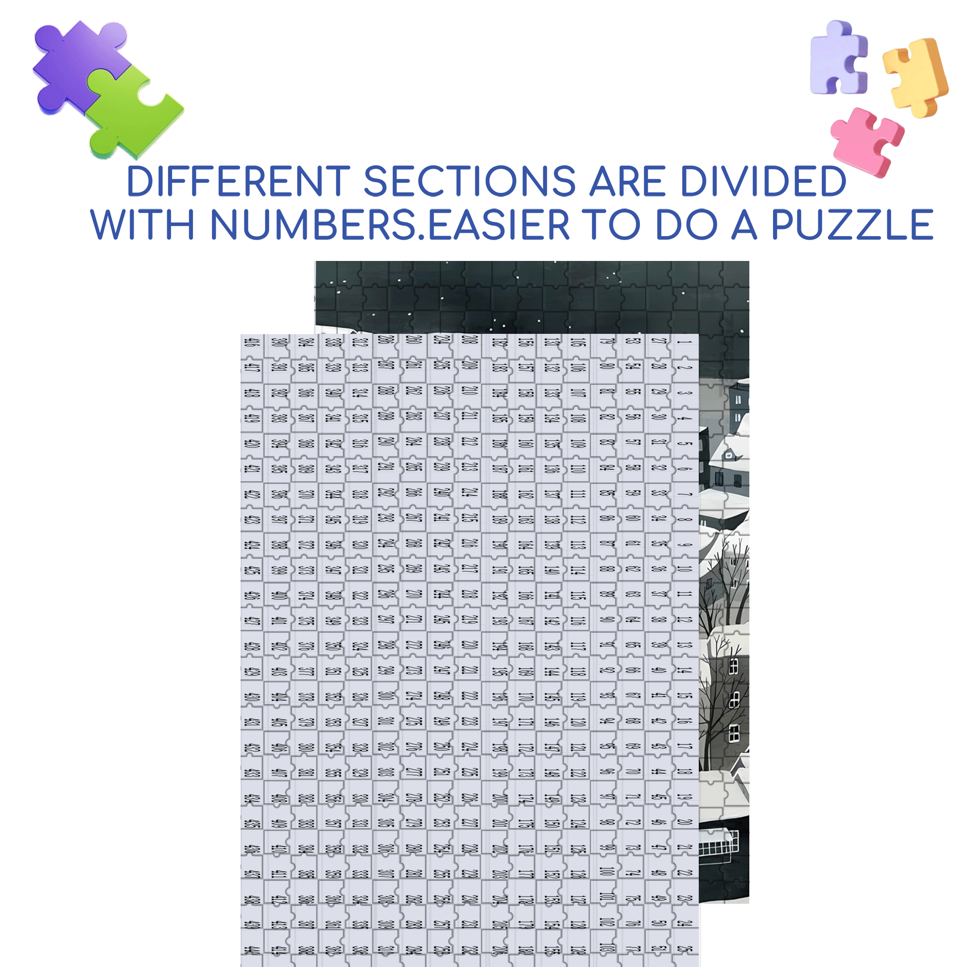 My Snow Country 2 500pcs/1000pcs Jigsaw Puzzle, Scratch-Resistant, Interactive Family Game & Brain-Boosting DIY Decor, Perfect for Halloween, Christmas & New Year Gifts, Family Puzzle Game