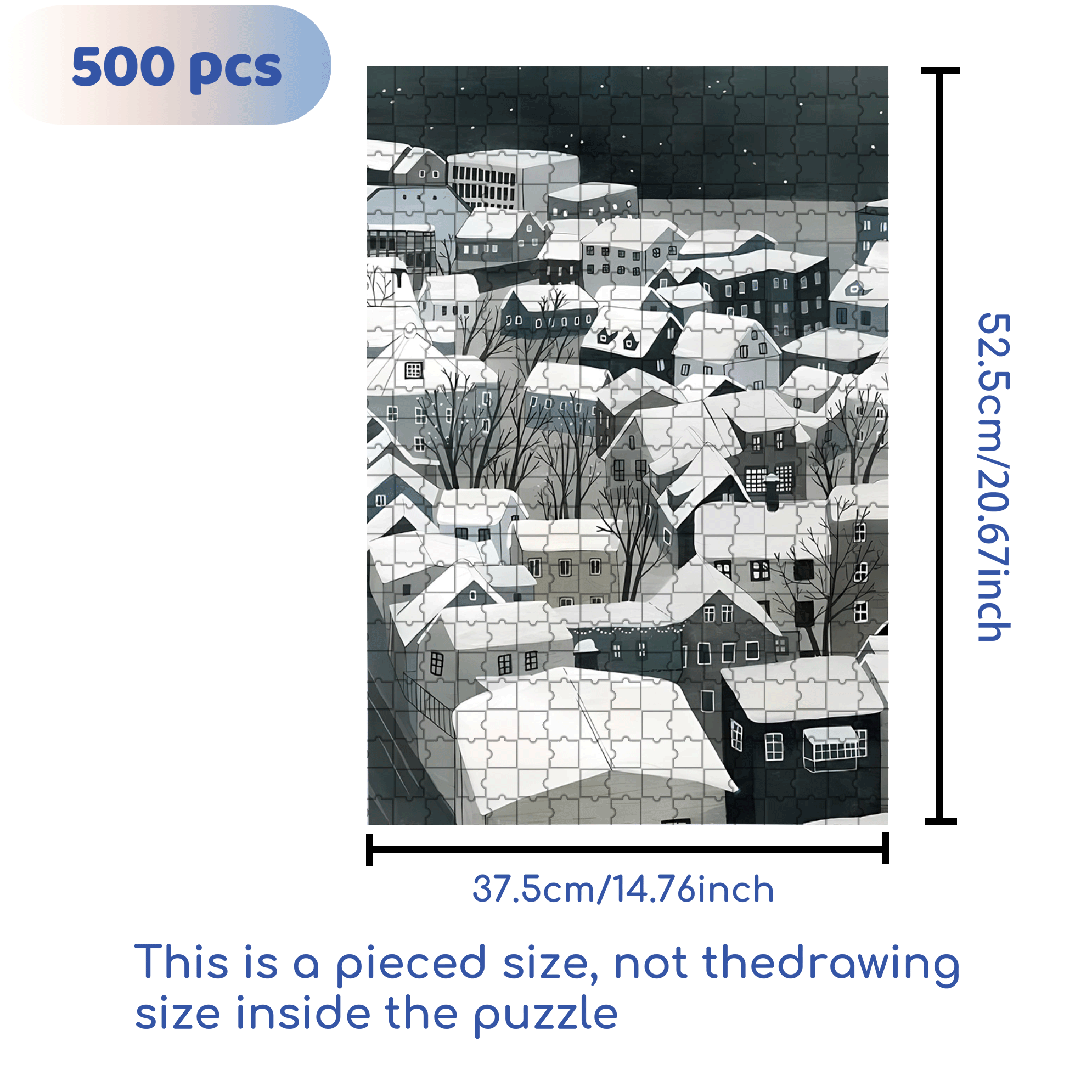 My Snow Country 2 500pcs/1000pcs Jigsaw Puzzle, Scratch-Resistant, Interactive Family Game & Brain-Boosting DIY Decor, Perfect for Halloween, Christmas & New Year Gifts, Family Puzzle Game