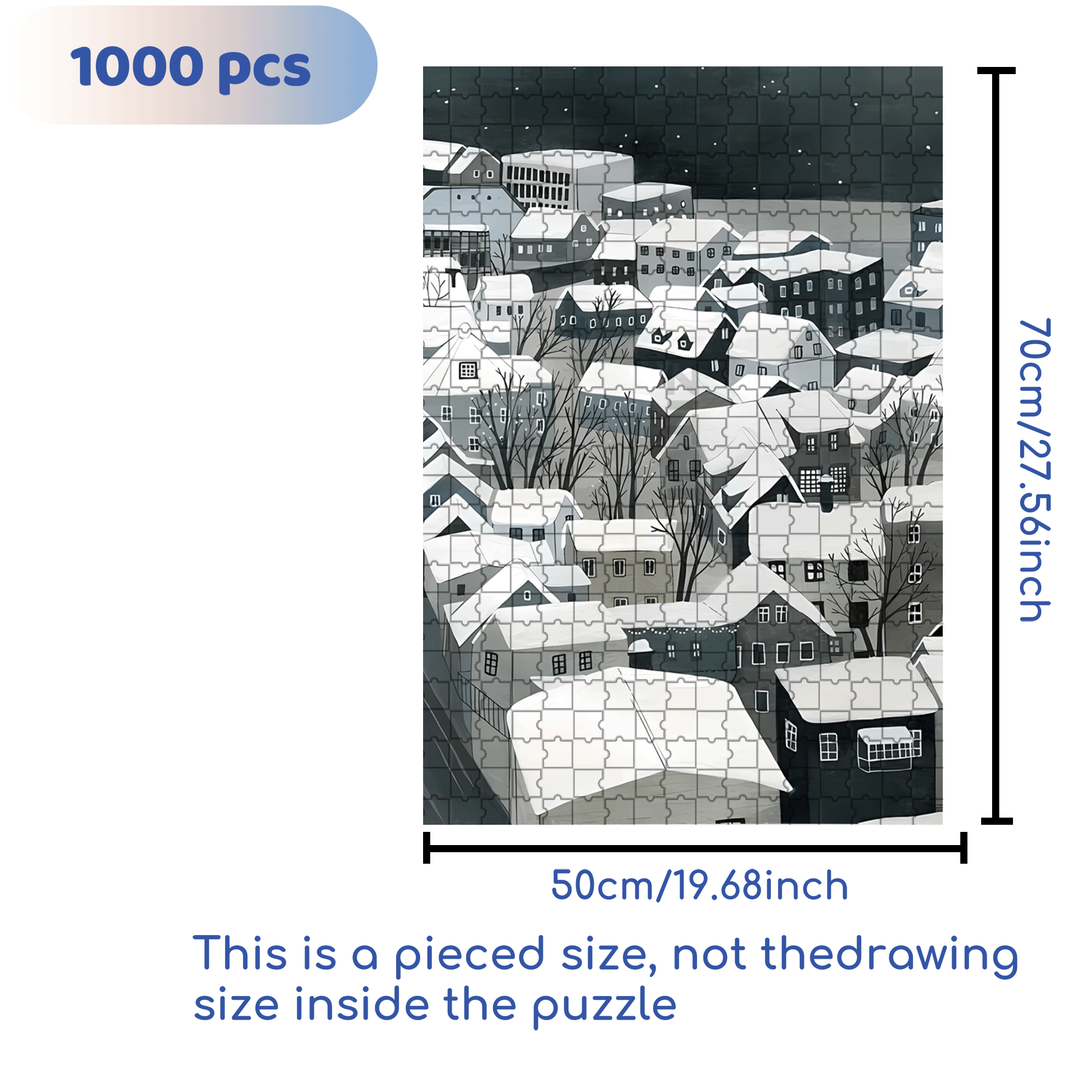 My Snow Country 2 500pcs/1000pcs Jigsaw Puzzle, Scratch-Resistant, Interactive Family Game & Brain-Boosting DIY Decor, Perfect for Halloween, Christmas & New Year Gifts, Family Puzzle Game