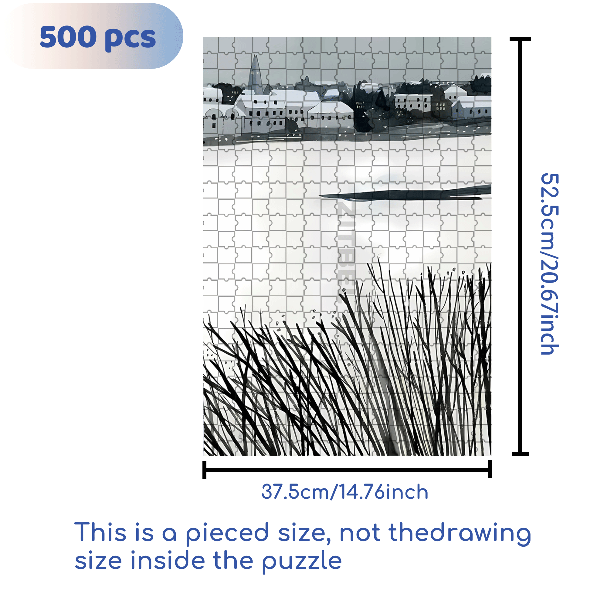 My Snow Country 500pcs/1000pcs Jigsaw Puzzle, Scratch-Resistant, Interactive Family Game & Brain-Boosting DIY Decor, Perfect for Halloween, Christmas & New Year Gifts, Family Puzzle Game