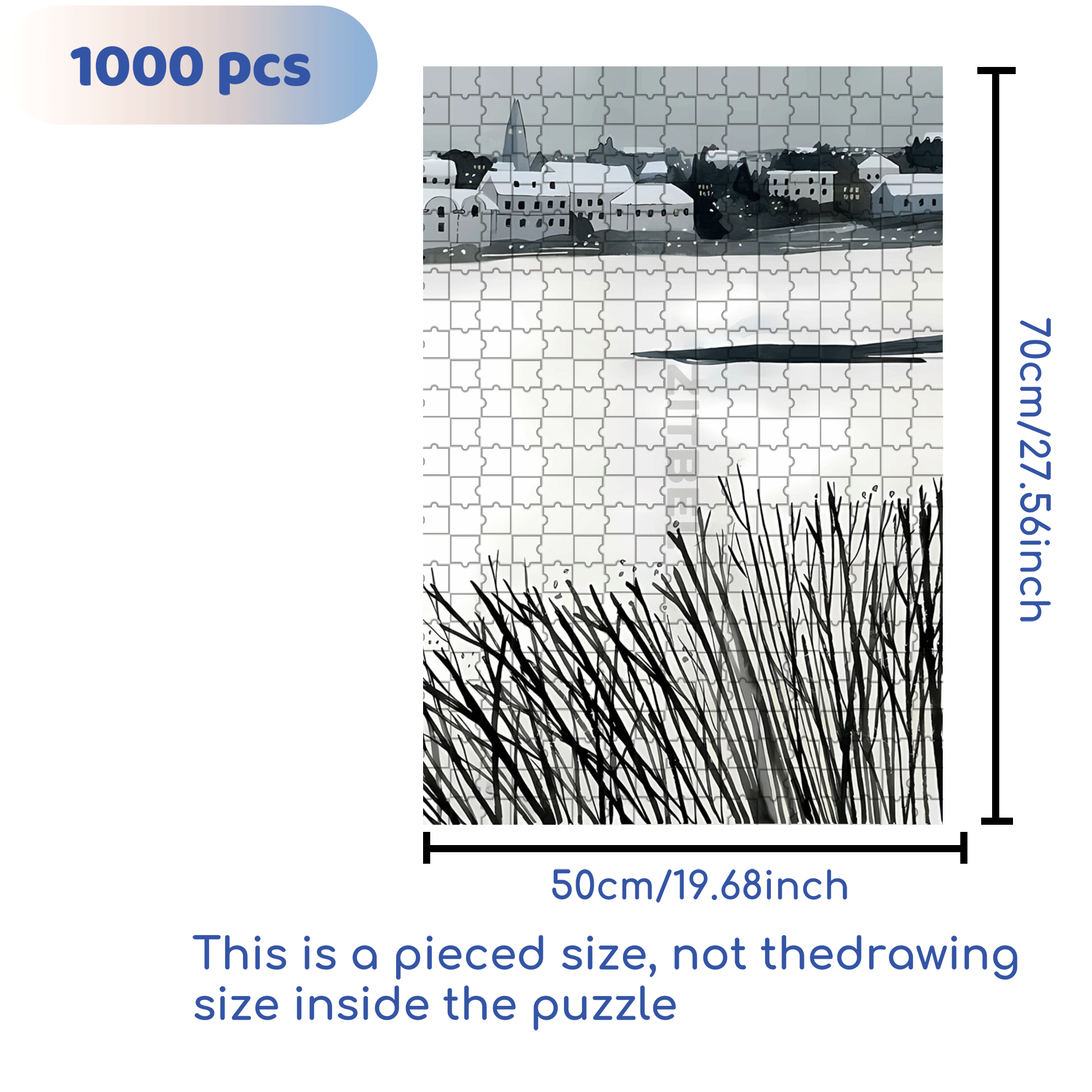 My Snow Country 500pcs/1000pcs Jigsaw Puzzle, Scratch-Resistant, Interactive Family Game & Brain-Boosting DIY Decor, Perfect for Halloween, Christmas & New Year Gifts, Family Puzzle Game
