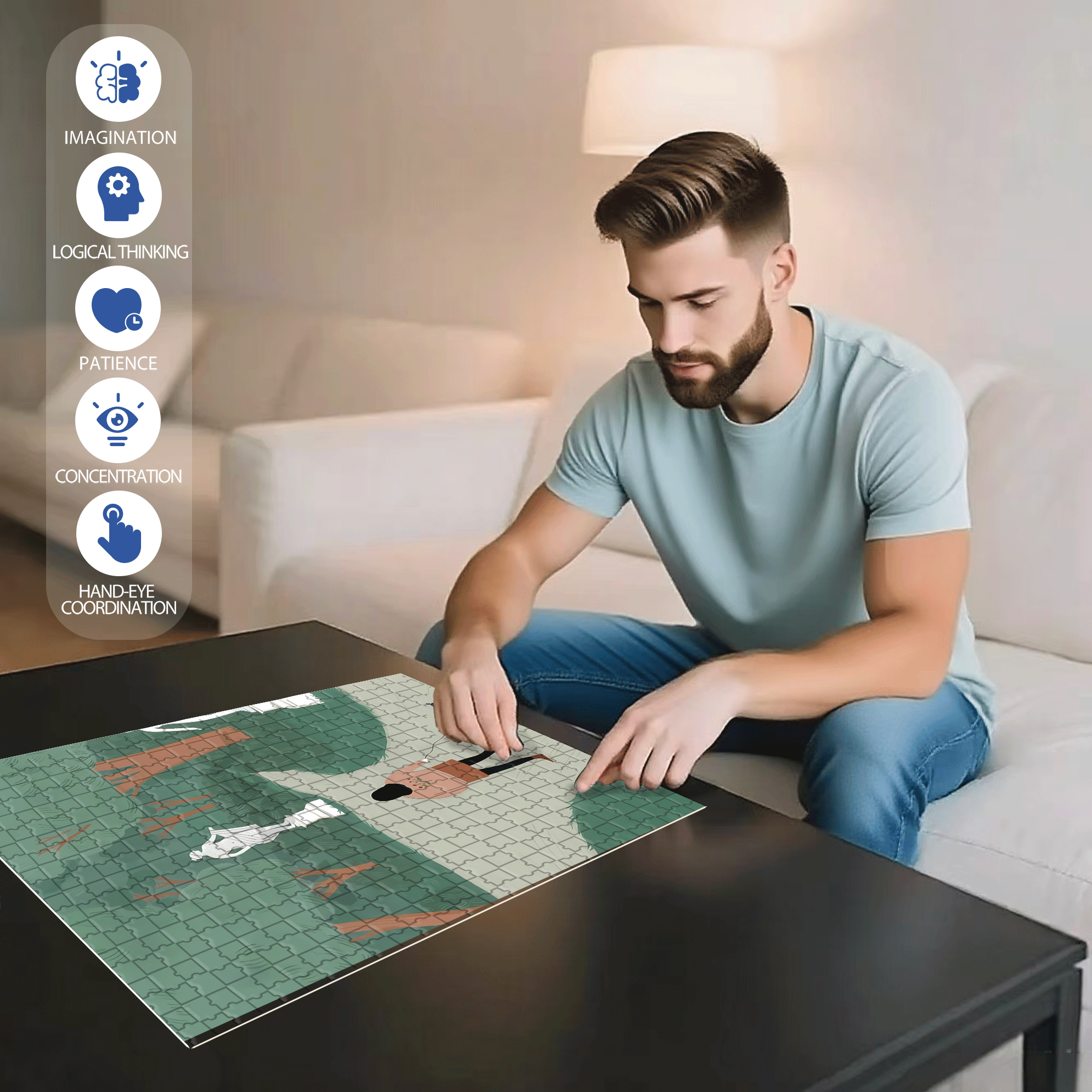 Obey The Inner Voice 10 500pcs/1000pcs Jigsaw Puzzle, Scratch-Resistant, Interactive Family Game & Brain-Boosting DIY Decor, Perfect for Halloween, Christmas & New Year Gifts, Family Puzzle Game