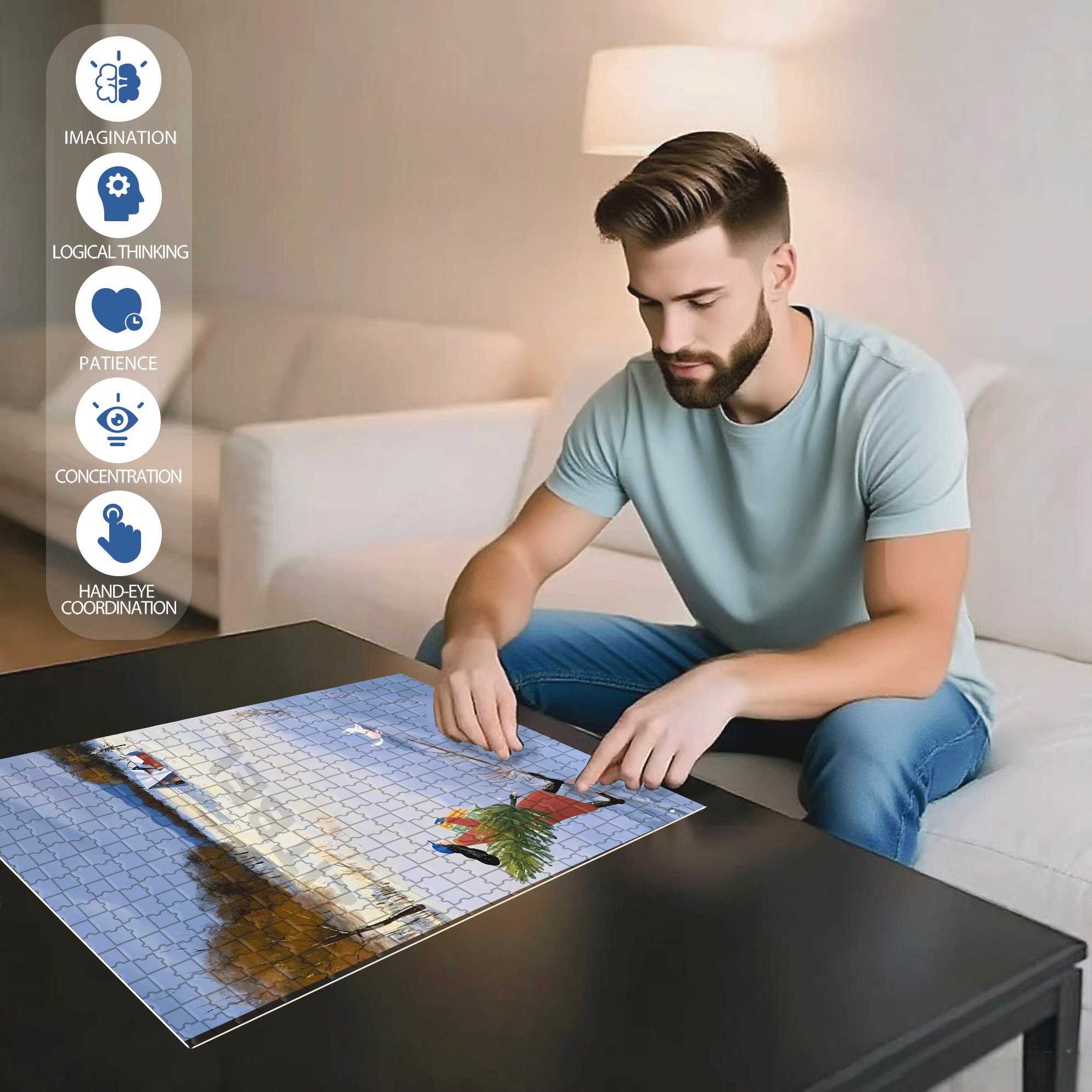 Obey The Inner Voice 11 500pcs/1000pcs Jigsaw Puzzle, Scratch-Resistant, Interactive Family Game & Brain-Boosting DIY Decor, Perfect for Halloween, Christmas & New Year Gifts, Family Puzzle Game