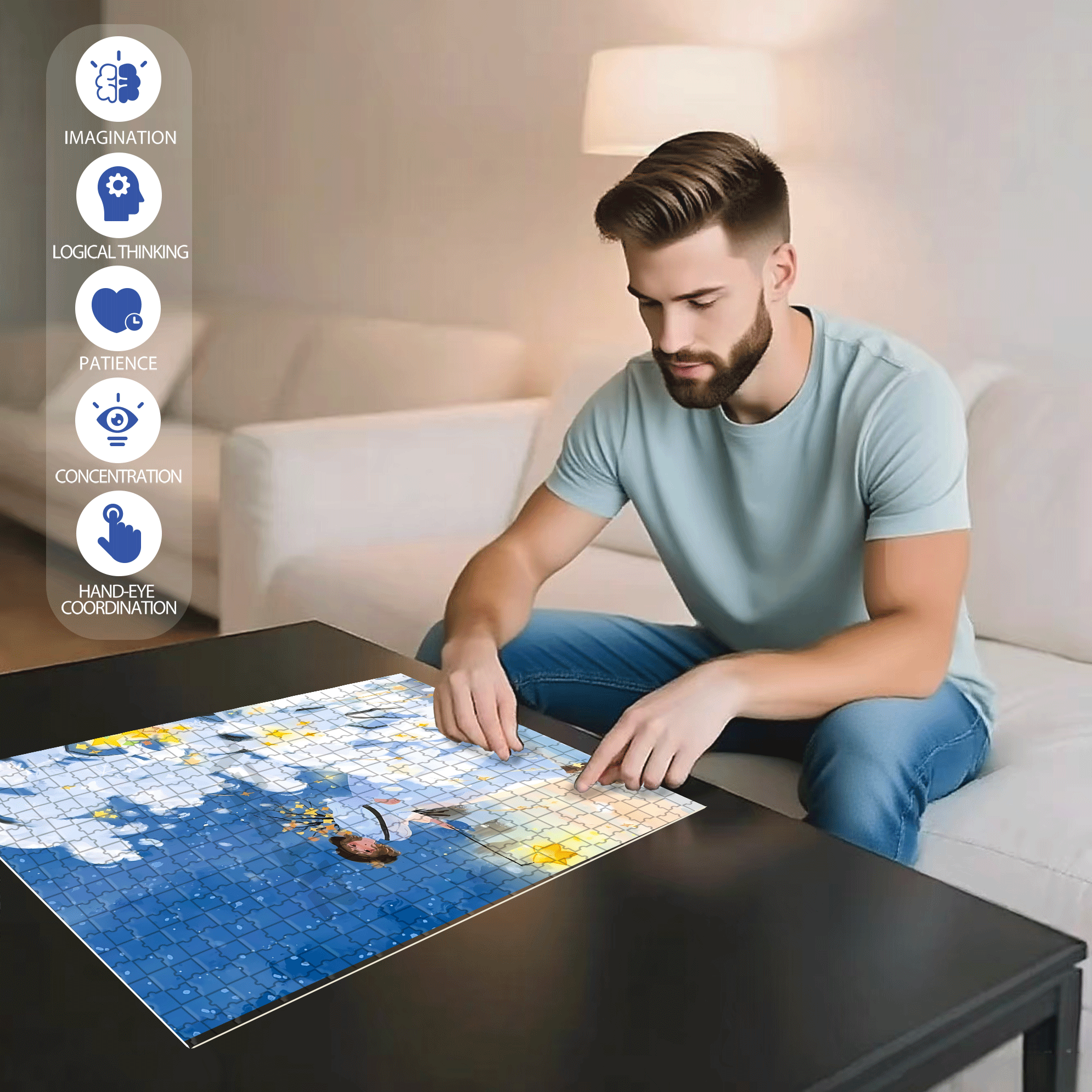 Obey The Inner Voice 12 500pcs/1000pcs Jigsaw Puzzle, Scratch-Resistant, Interactive Family Game & Brain-Boosting DIY Decor, Perfect for Halloween, Christmas & New Year Gifts, Family Puzzle Game
