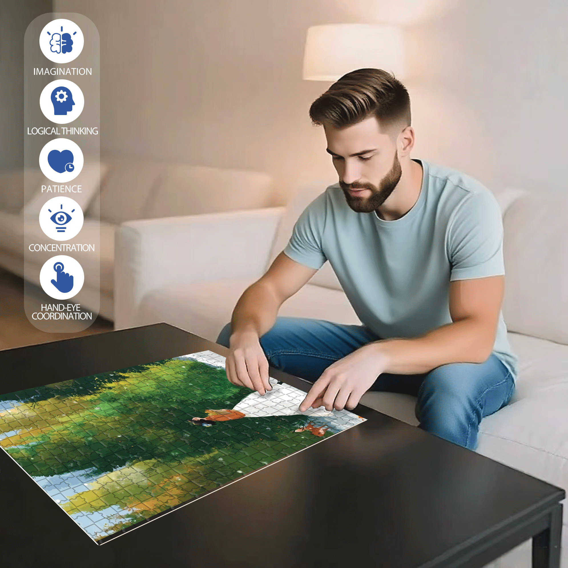 Obey The Inner Voice 13 500pcs/1000pcs Jigsaw Puzzle, Scratch-Resistant, Interactive Family Game & Brain-Boosting DIY Decor, Perfect for Halloween, Christmas & New Year Gifts, Family Puzzle Game