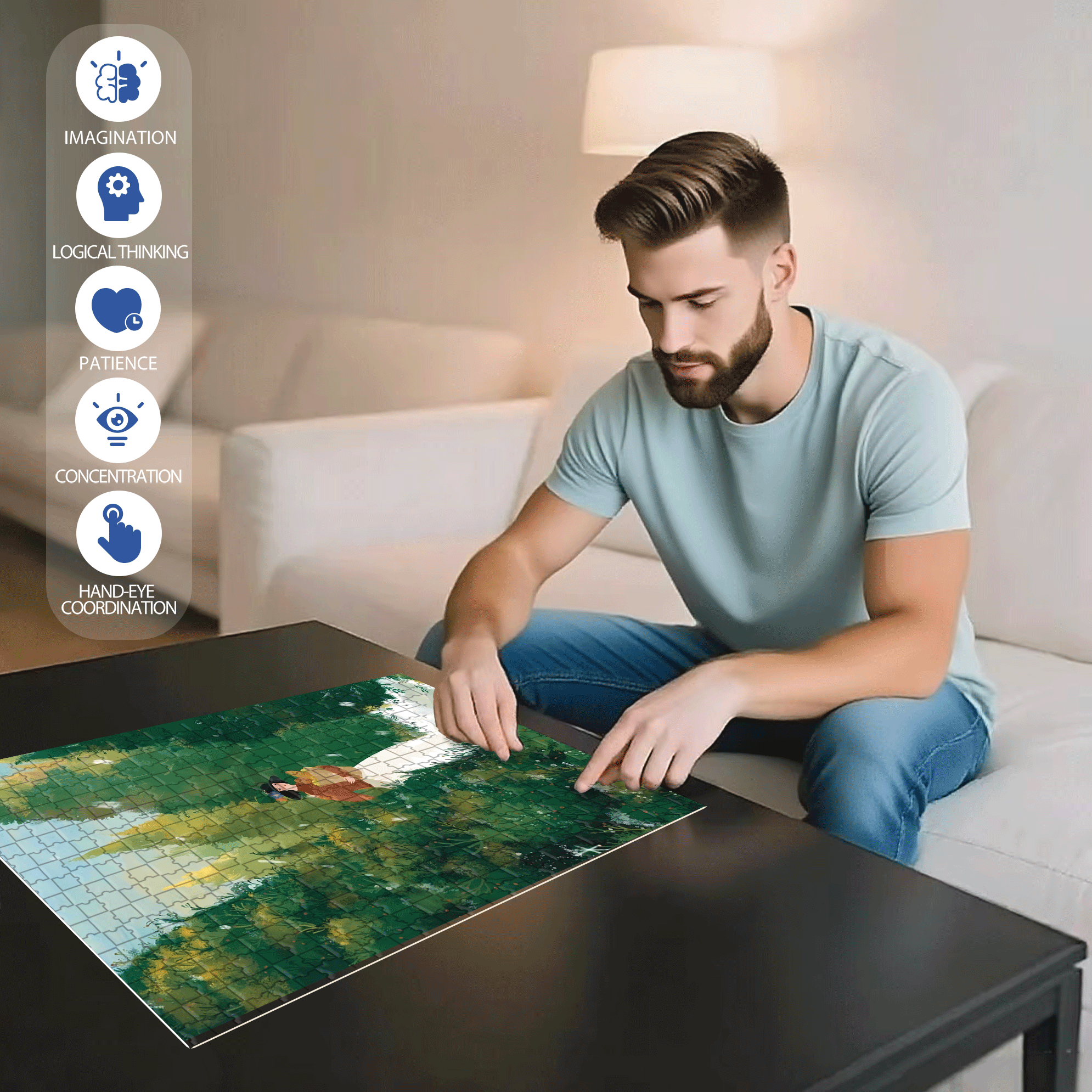 Obey The Inner Voice 14 500pcs/1000pcs Jigsaw Puzzle, Scratch-Resistant, Interactive Family Game & Brain-Boosting DIY Decor, Perfect for Halloween, Christmas & New Year Gifts, Family Puzzle Game