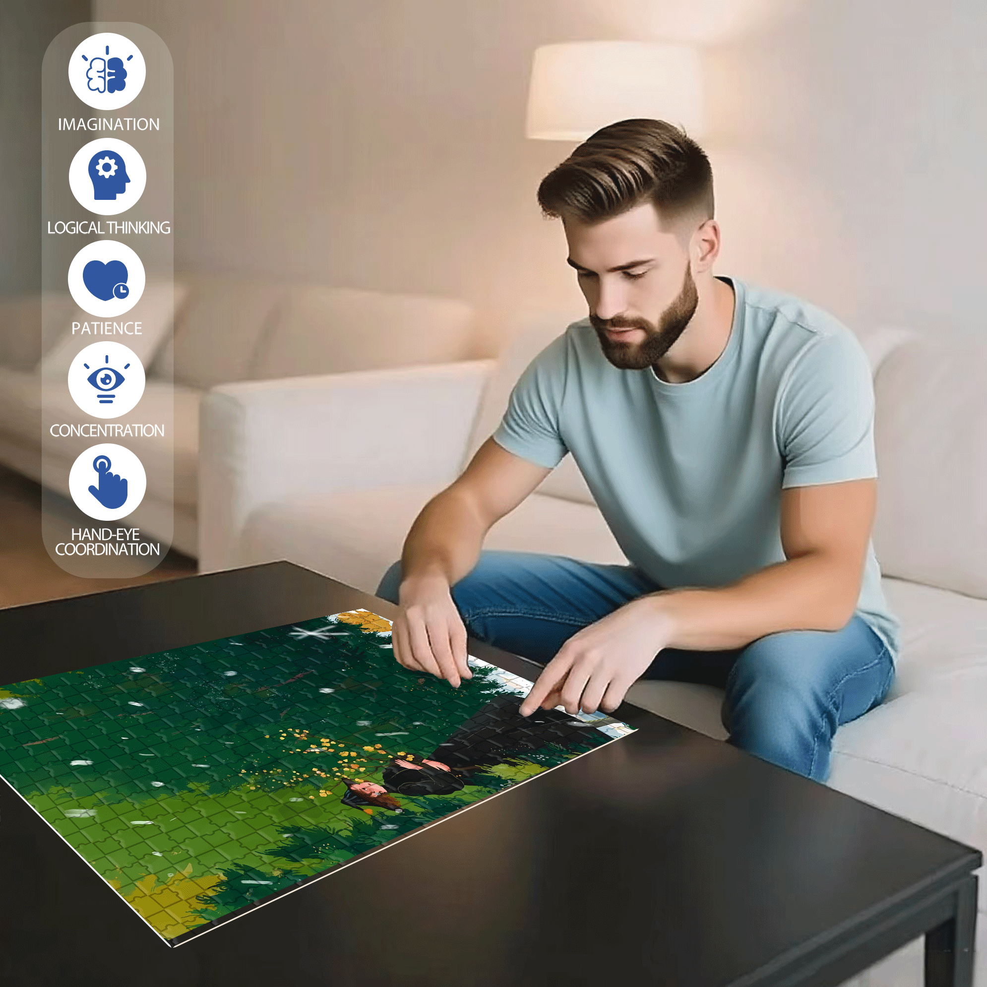 Obey The Inner Voice 15 500pcs/1000pcs Jigsaw Puzzle, Scratch-Resistant, Interactive Family Game & Brain-Boosting DIY Decor, Perfect for Halloween, Christmas & New Year Gifts, Family Puzzle Game