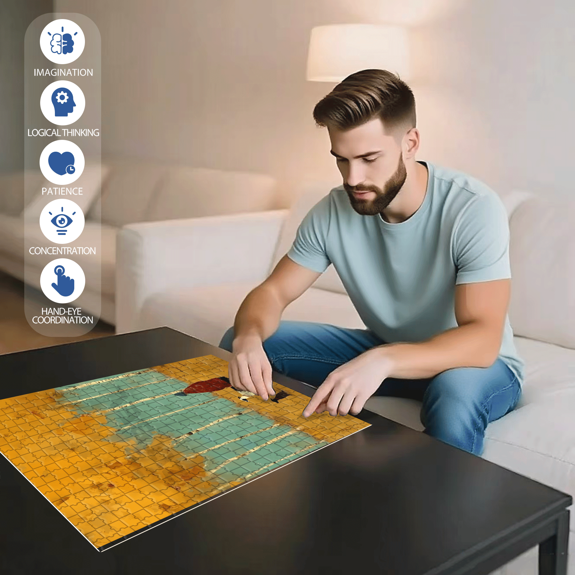 Obey The Inner Voice 17 500pcs/1000pcs Jigsaw Puzzle, Scratch-Resistant, Interactive Family Game & Brain-Boosting DIY Decor, Perfect for Halloween, Christmas & New Year Gifts, Family Puzzle Game