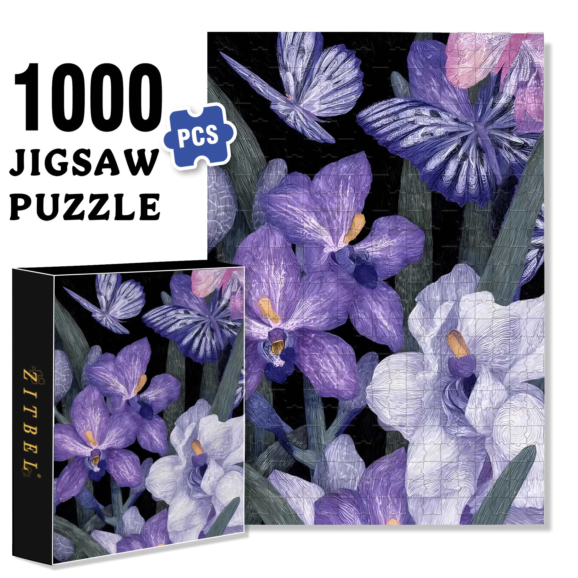 Orchid Dream 2 500pcs/1000pcs Jigsaw Puzzle, Scratch-Resistant, Interactive Family Game & Brain-Boosting DIY Decor, Perfect for Halloween, Christmas & New Year Gifts, Family Puzzle Game