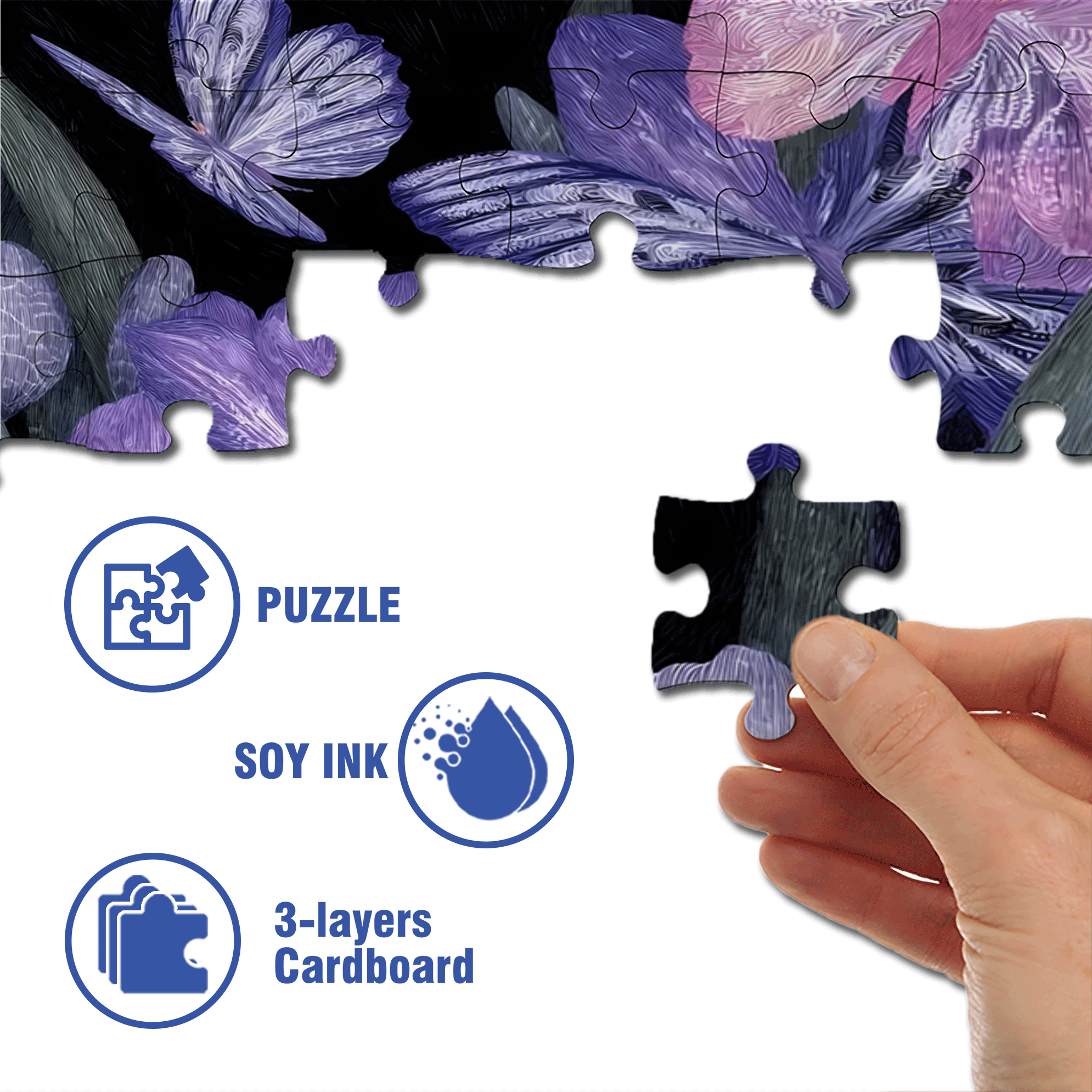 Orchid Dream 2 500pcs/1000pcs Jigsaw Puzzle, Scratch-Resistant, Interactive Family Game & Brain-Boosting DIY Decor, Perfect for Halloween, Christmas & New Year Gifts, Family Puzzle Game