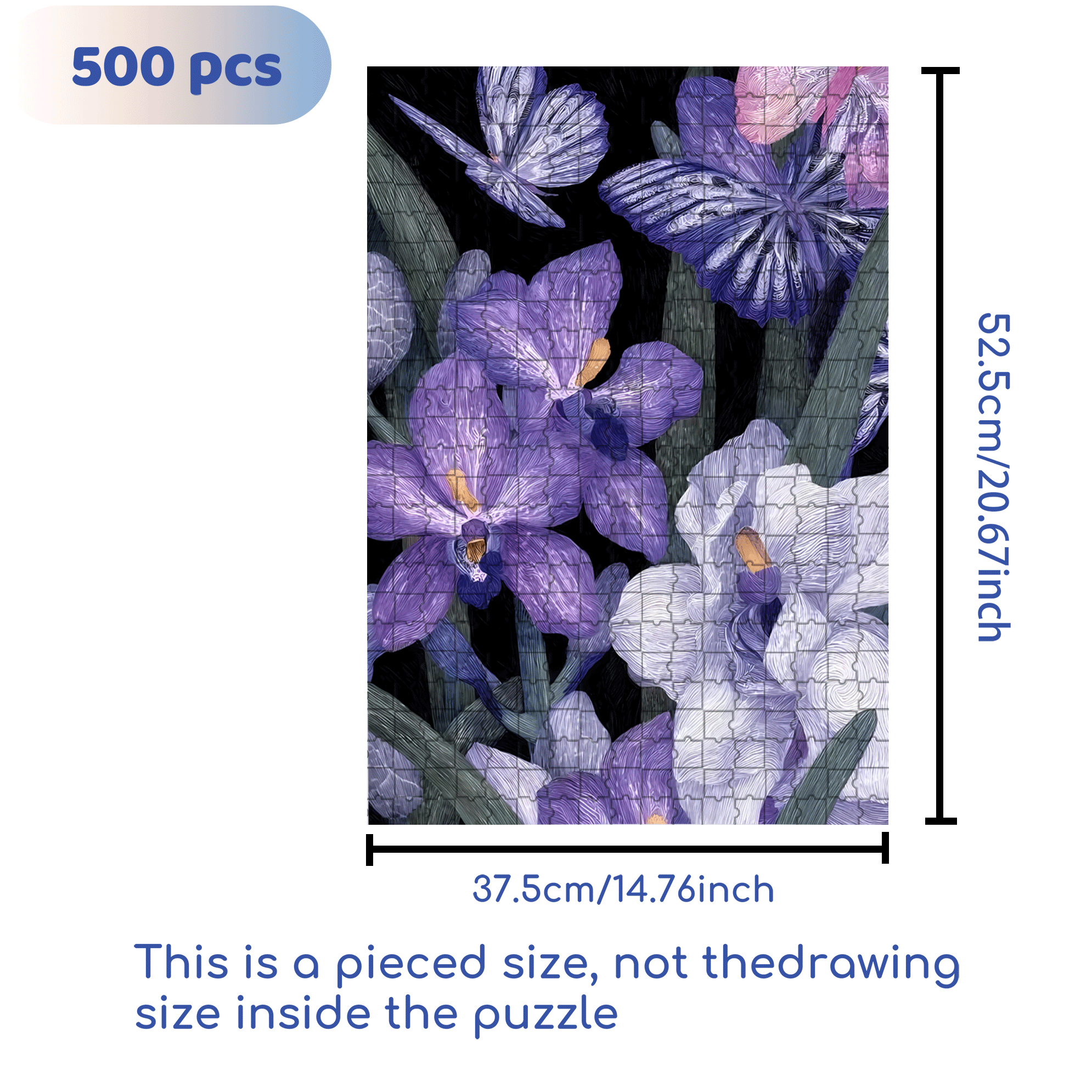 Orchid Dream 2 500pcs/1000pcs Jigsaw Puzzle, Scratch-Resistant, Interactive Family Game & Brain-Boosting DIY Decor, Perfect for Halloween, Christmas & New Year Gifts, Family Puzzle Game