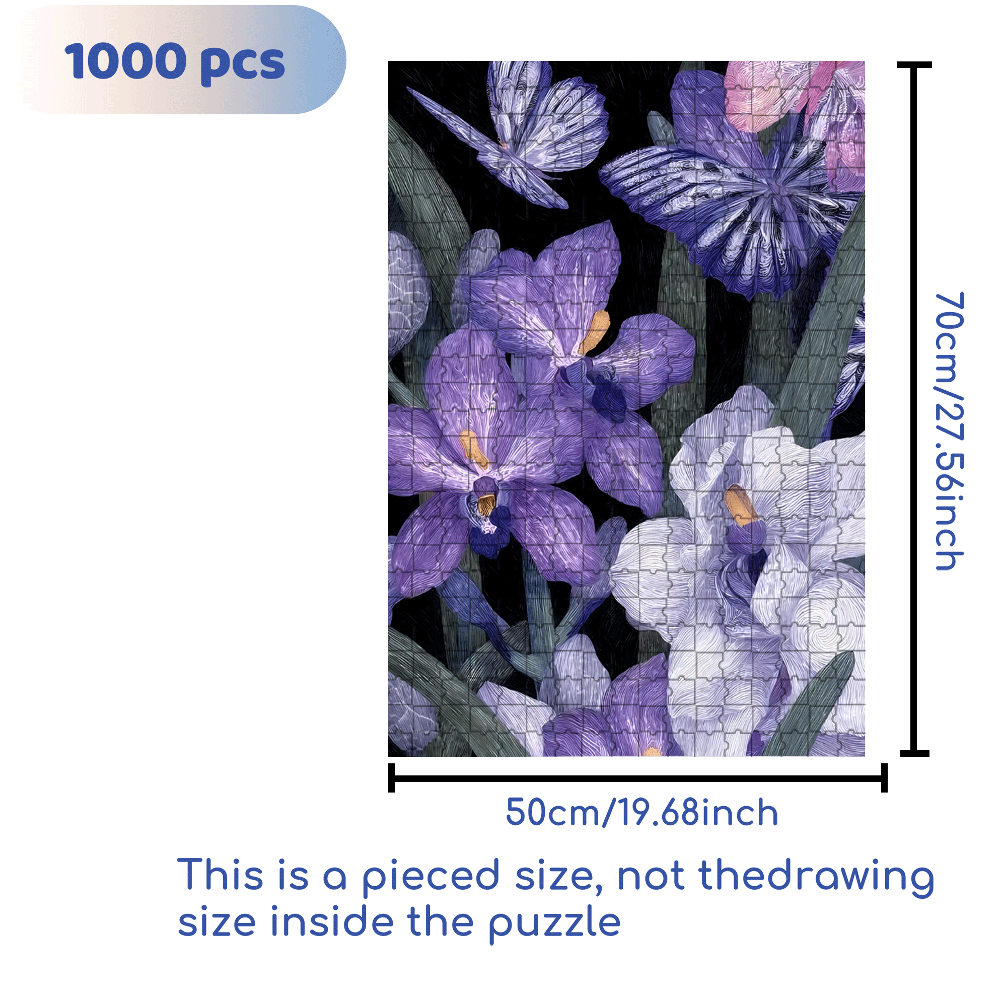 Orchid Dream 2 500pcs/1000pcs Jigsaw Puzzle, Scratch-Resistant, Interactive Family Game & Brain-Boosting DIY Decor, Perfect for Halloween, Christmas & New Year Gifts, Family Puzzle Game