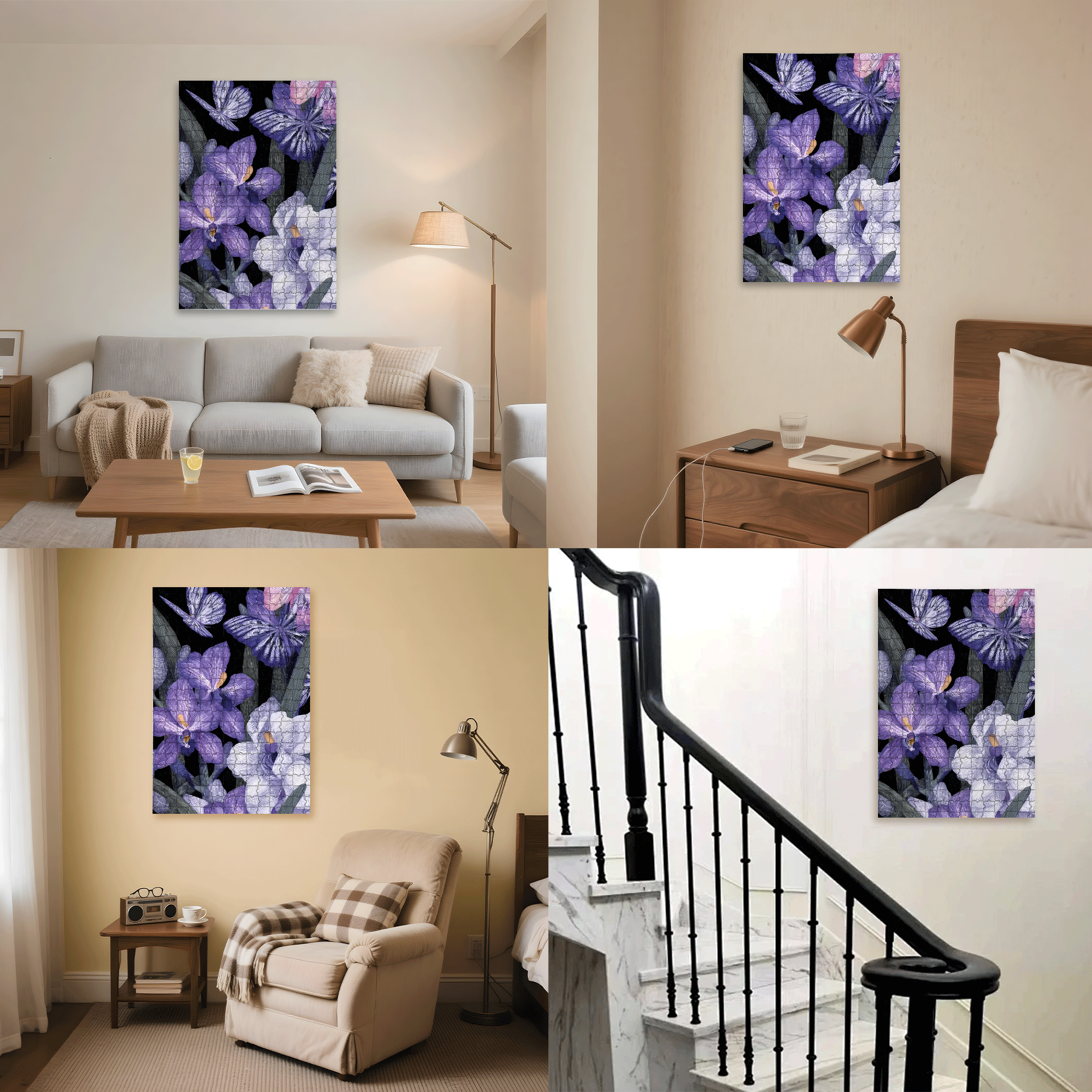 Orchid Dream 2 500pcs/1000pcs Jigsaw Puzzle, Scratch-Resistant, Interactive Family Game & Brain-Boosting DIY Decor, Perfect for Halloween, Christmas & New Year Gifts, Family Puzzle Game