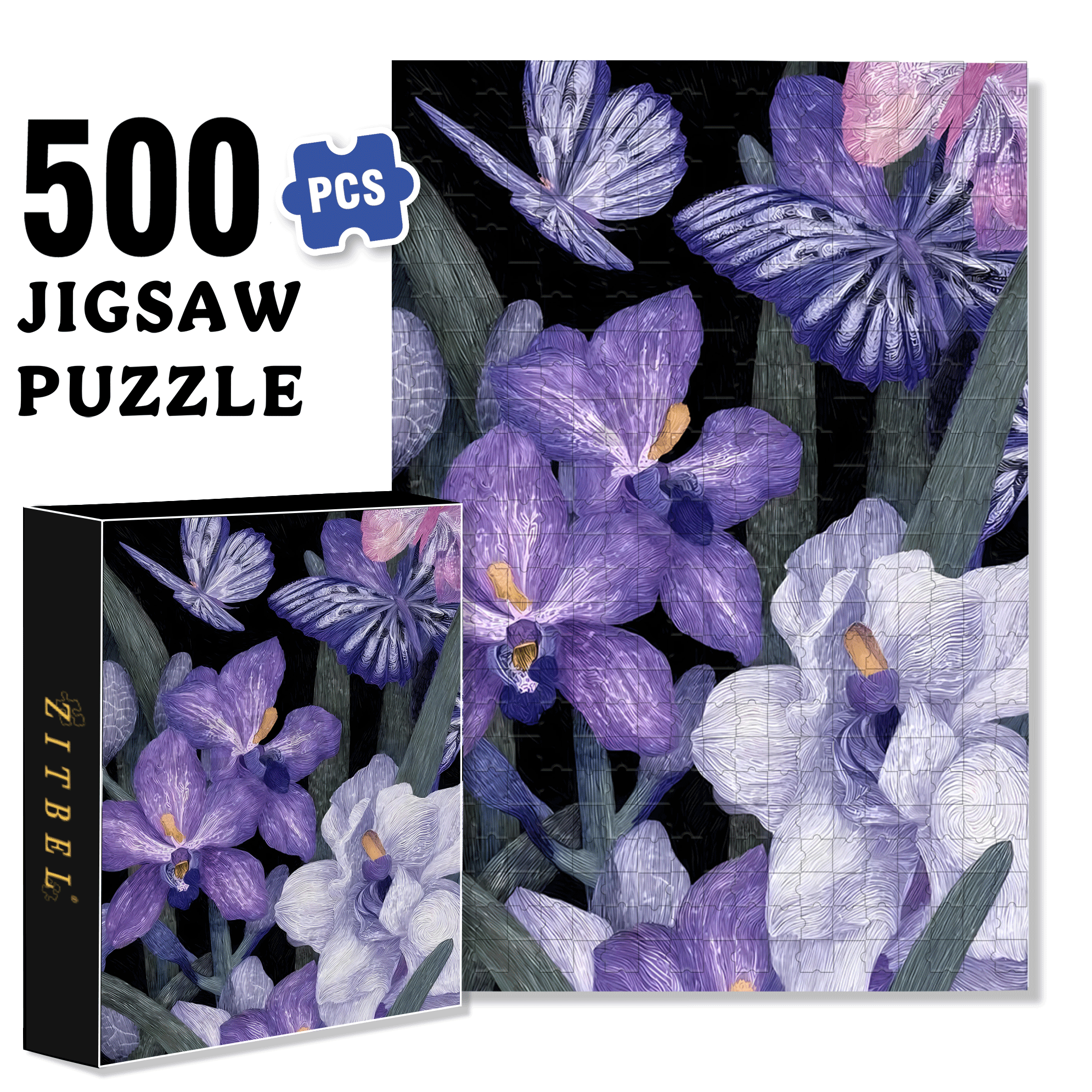 Orchid Dream 2 500pcs/1000pcs Jigsaw Puzzle, Scratch-Resistant, Interactive Family Game & Brain-Boosting DIY Decor, Perfect for Halloween, Christmas & New Year Gifts, Family Puzzle Game