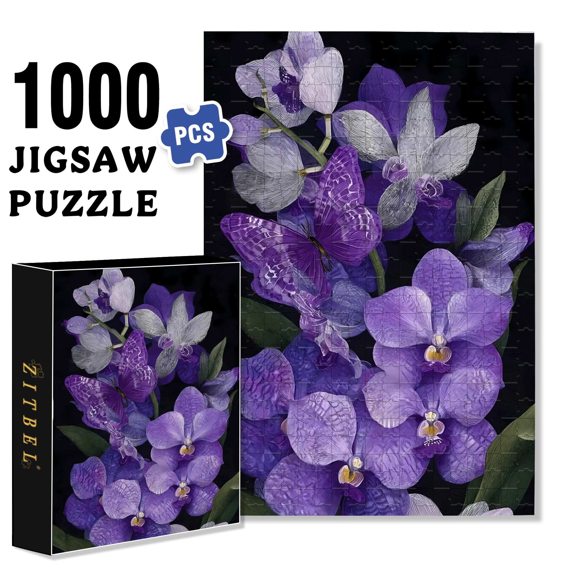Orchid Dream 500pcs/1000pcs Jigsaw Puzzle, Scratch-Resistant, Interactive Family Game & Brain-Boosting DIY Decor, Perfect for Halloween, Christmas & New Year Gifts, Family Puzzle Game