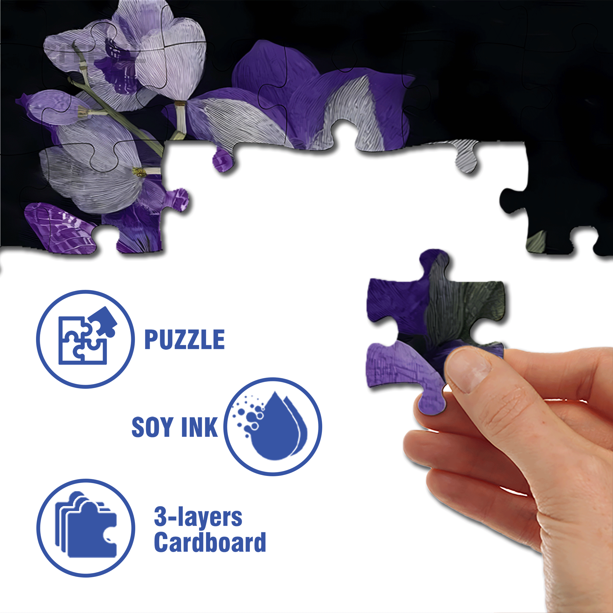 Orchid Dream 500pcs/1000pcs Jigsaw Puzzle, Scratch-Resistant, Interactive Family Game & Brain-Boosting DIY Decor, Perfect for Halloween, Christmas & New Year Gifts, Family Puzzle Game