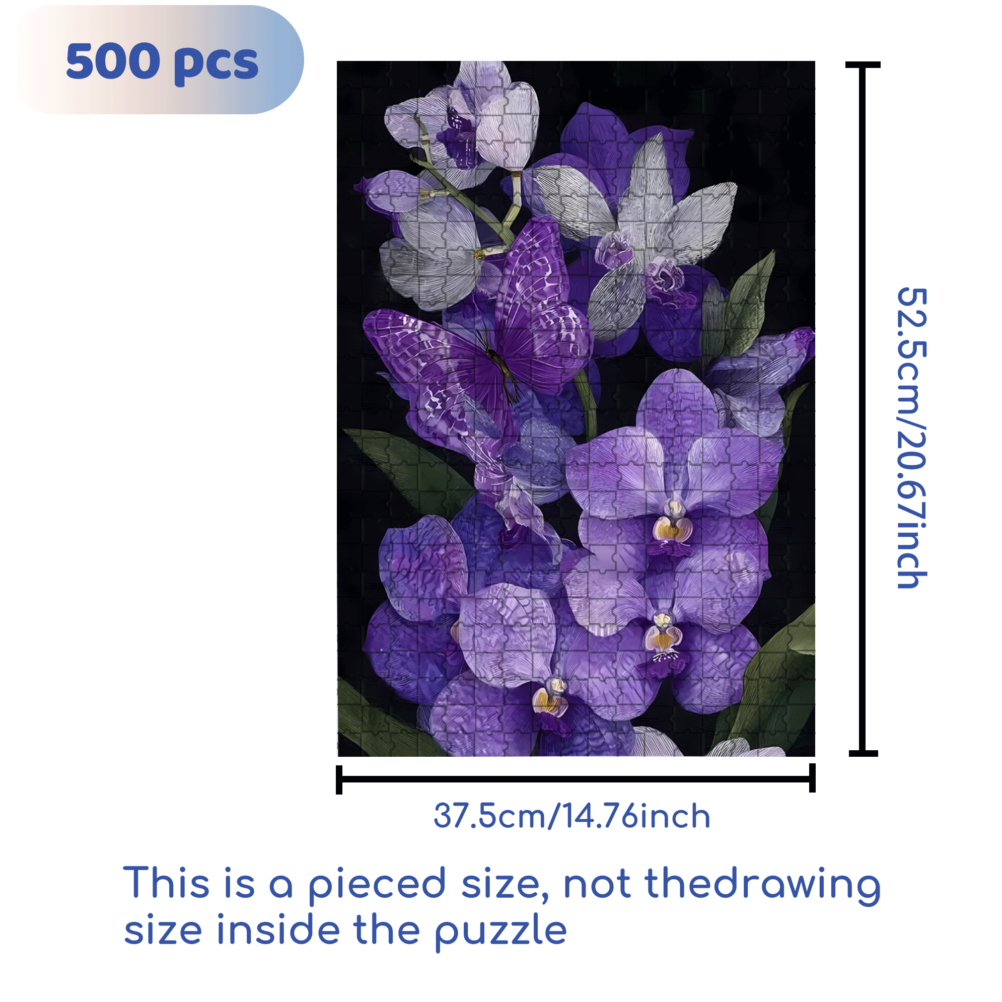 Orchid Dream 500pcs/1000pcs Jigsaw Puzzle, Scratch-Resistant, Interactive Family Game & Brain-Boosting DIY Decor, Perfect for Halloween, Christmas & New Year Gifts, Family Puzzle Game