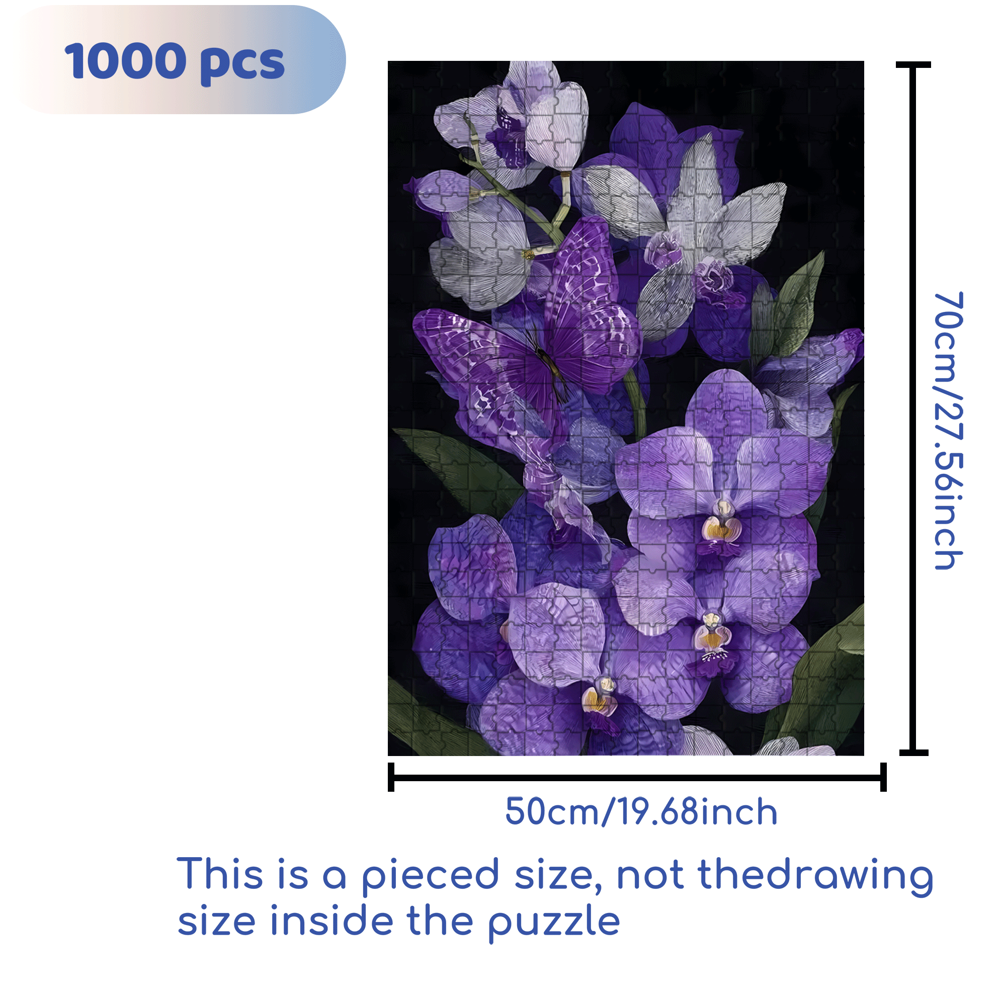 Orchid Dream 500pcs/1000pcs Jigsaw Puzzle, Scratch-Resistant, Interactive Family Game & Brain-Boosting DIY Decor, Perfect for Halloween, Christmas & New Year Gifts, Family Puzzle Game