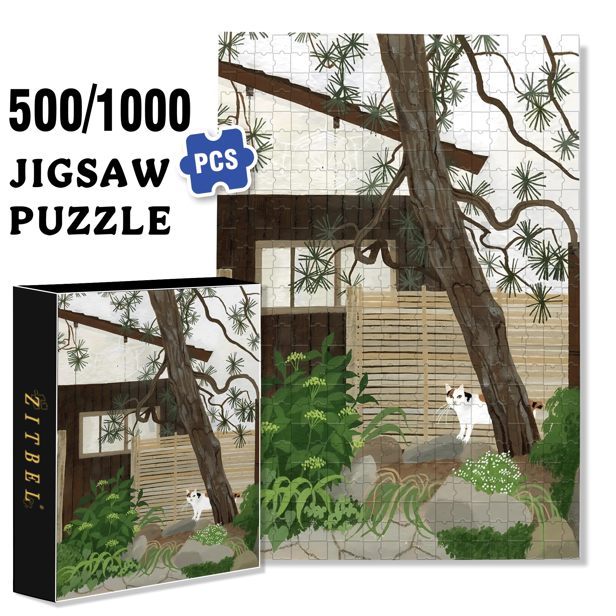 Pet Portraits 2 500pcs/1000pcs Jigsaw Puzzle, Scratch-Resistant, Interactive Family Game & Brain-Boosting DIY Decor, Perfect for Halloween, Christmas & New Year Gifts, Family Puzzle Game