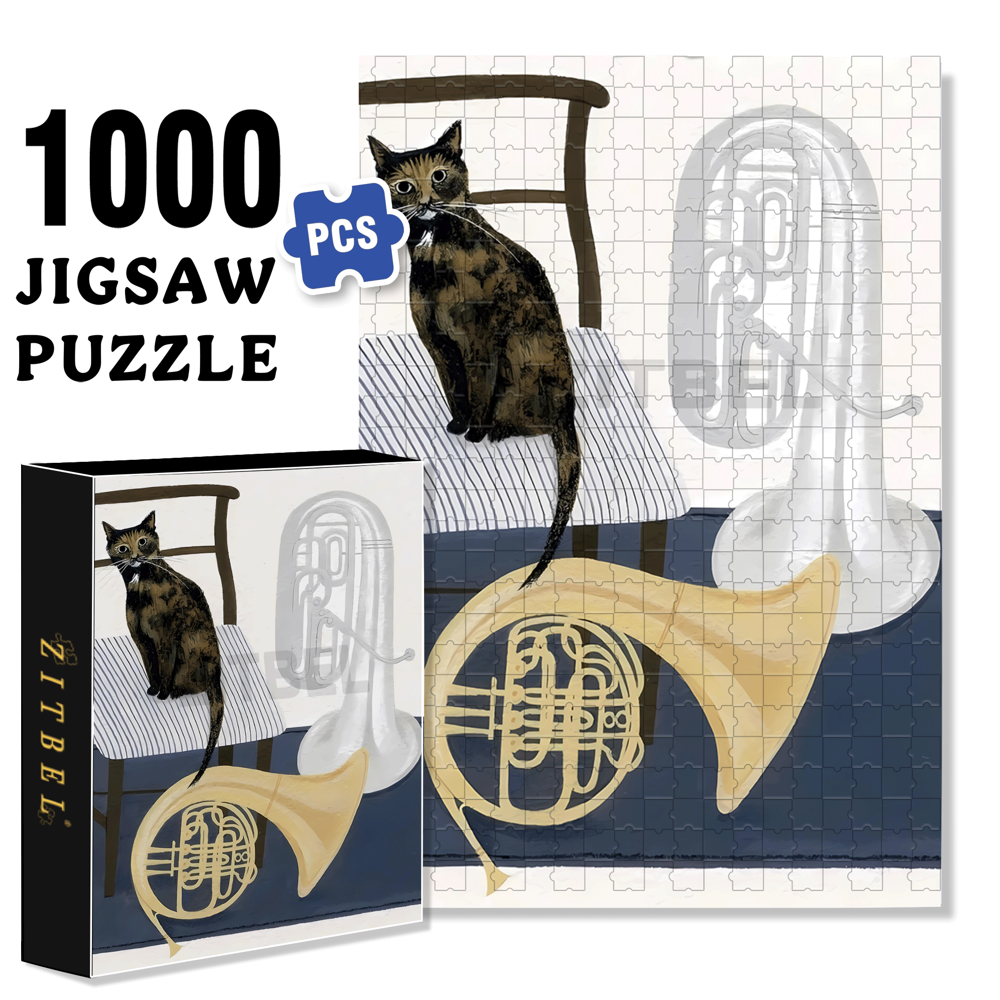 Pet Portraits 3 500pcs/1000pcs Jigsaw Puzzle, Scratch-Resistant, Interactive Family Game & Brain-Boosting DIY Decor, Perfect for Halloween, Christmas & New Year Gifts, Family Puzzle Game